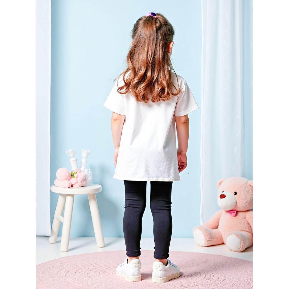 Styli Kids 2pcs Graphic Print Short Sleeve T-Shirt and Solid Leggings-girls-clothing-setsandcoords-image-2