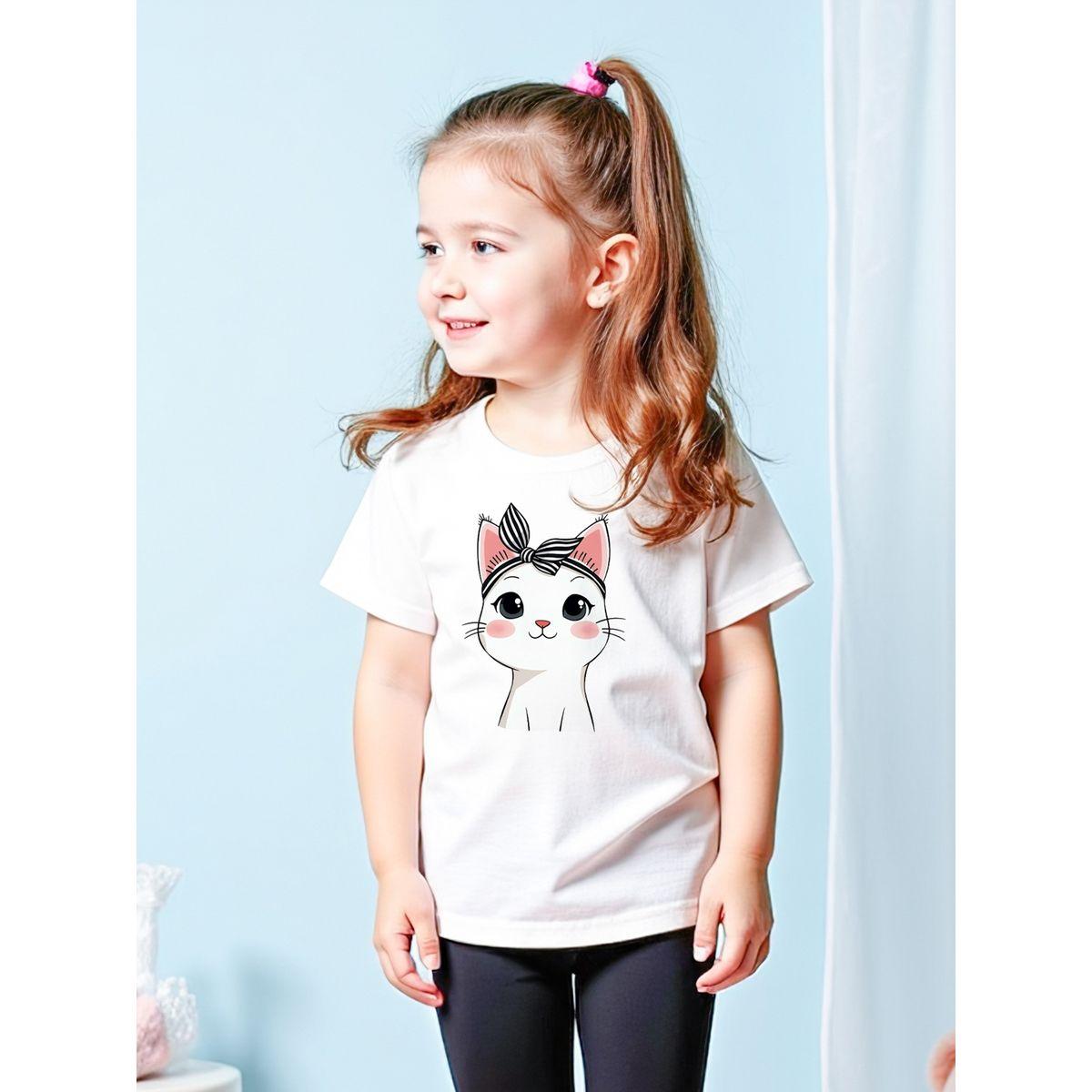 Styli Kids 2pcs Graphic Print Short Sleeve T-Shirt and Solid Leggings-girls-clothing-setsandcoords-image-5