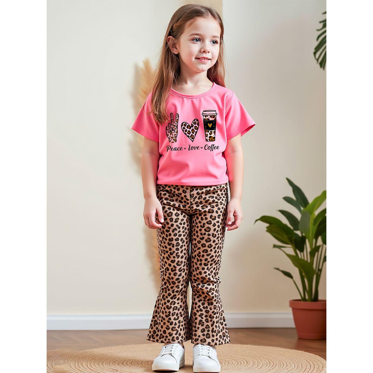 مجموعة من بنطال واسع مع تيشيرت بأكمام قصيرة-girls-clothing-setsandcoords-image-1
