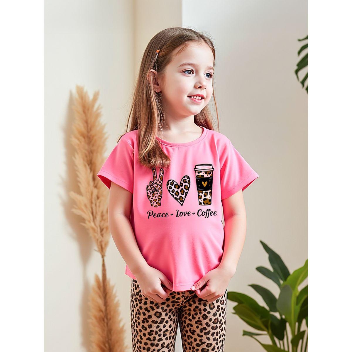Styli Kids 2pcs Graphic Print Short Sleeve T-Shirt and Leopard Print Flare-girls-clothing-setsandcoords-image-5
