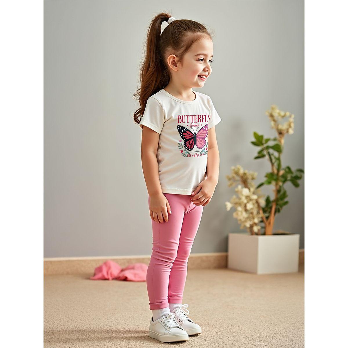 ليقنز سادة مع تيشيرت بأكمام قصيرة-girls-clothing-setsandcoords-image-1