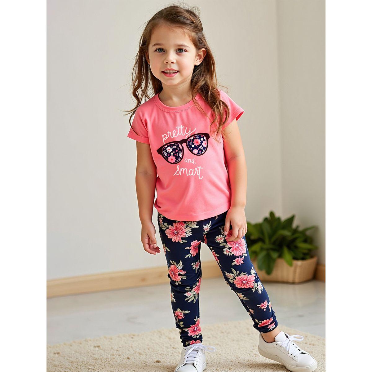 مجموعة من ليقنز وتيشيرت بأكمام قصيرة-girls-clothing-setsandcoords-image-1