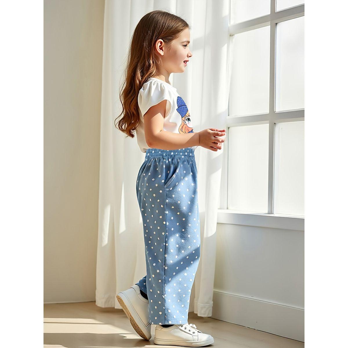 مجموعة من بنطال بأرجل واسعة وتيشيرت-girls-clothing-setsandcoords-image-3