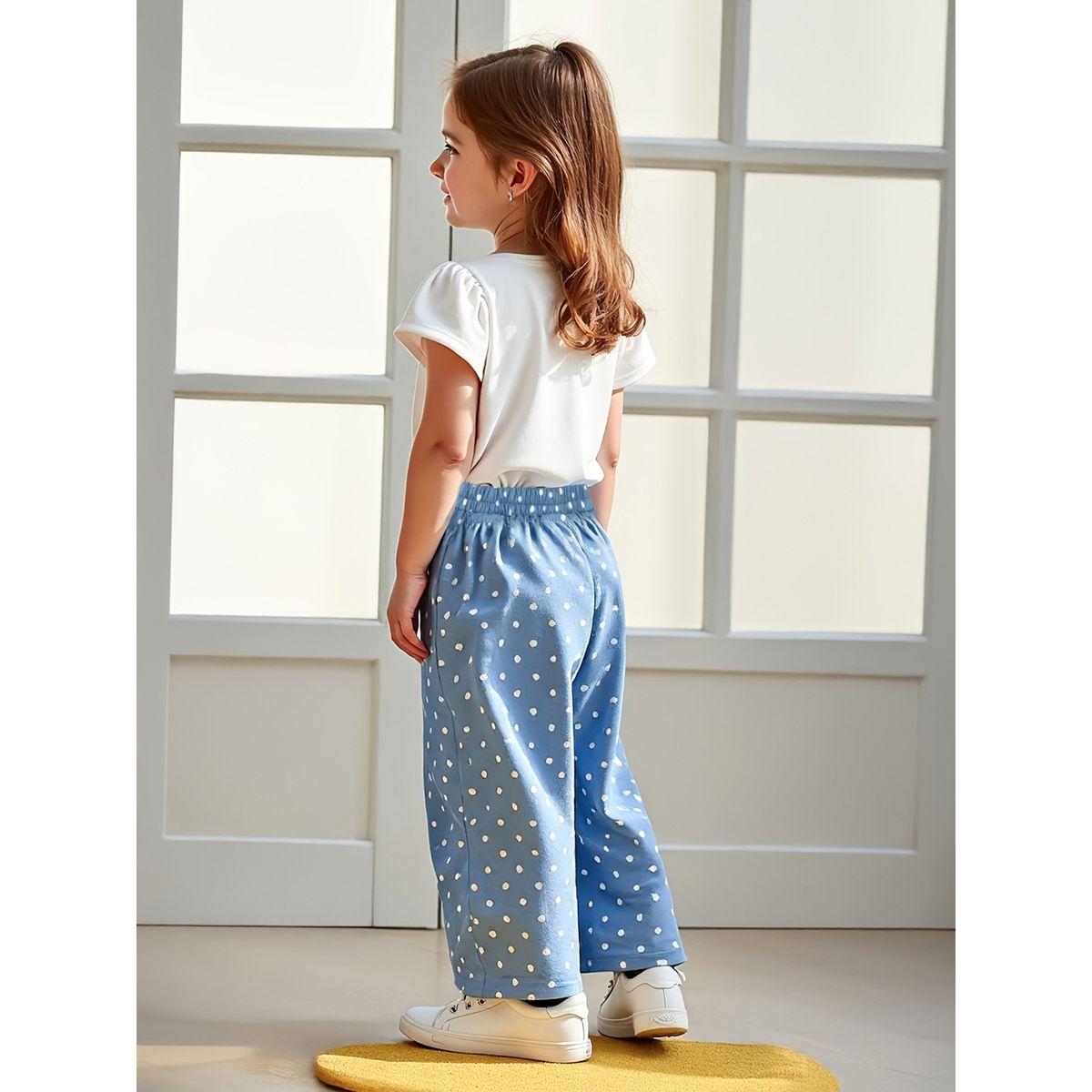 Styli Kids Blue Polka Dot Printed T-Shirt and Wide Leg Pant Pack of 2-girls-clothing-setsandcoords-image-5
