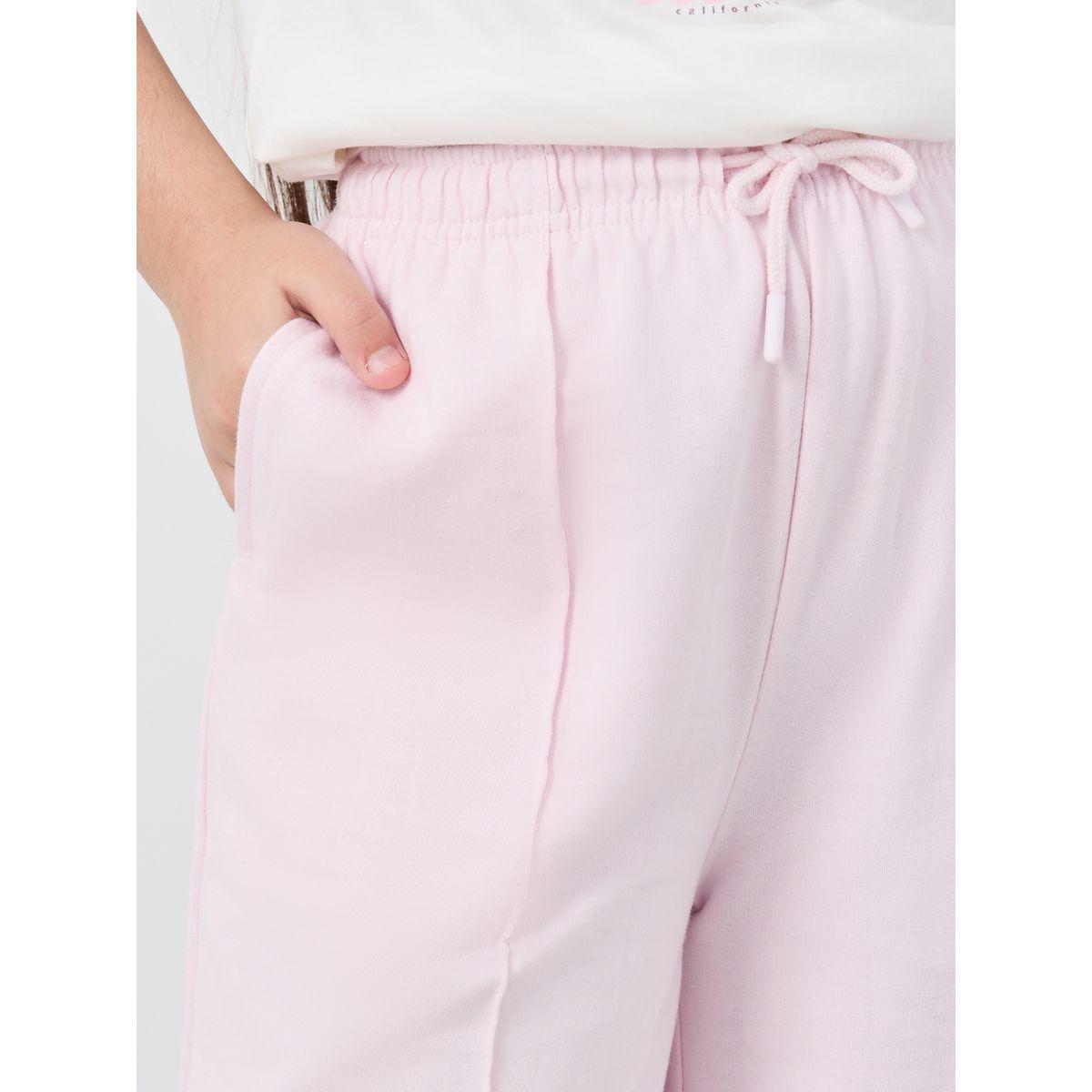 Styli Solid Wide Leg Pants with Pintuck Detail-girls-clothing-bottoms-joggersandtrackpants-image-3