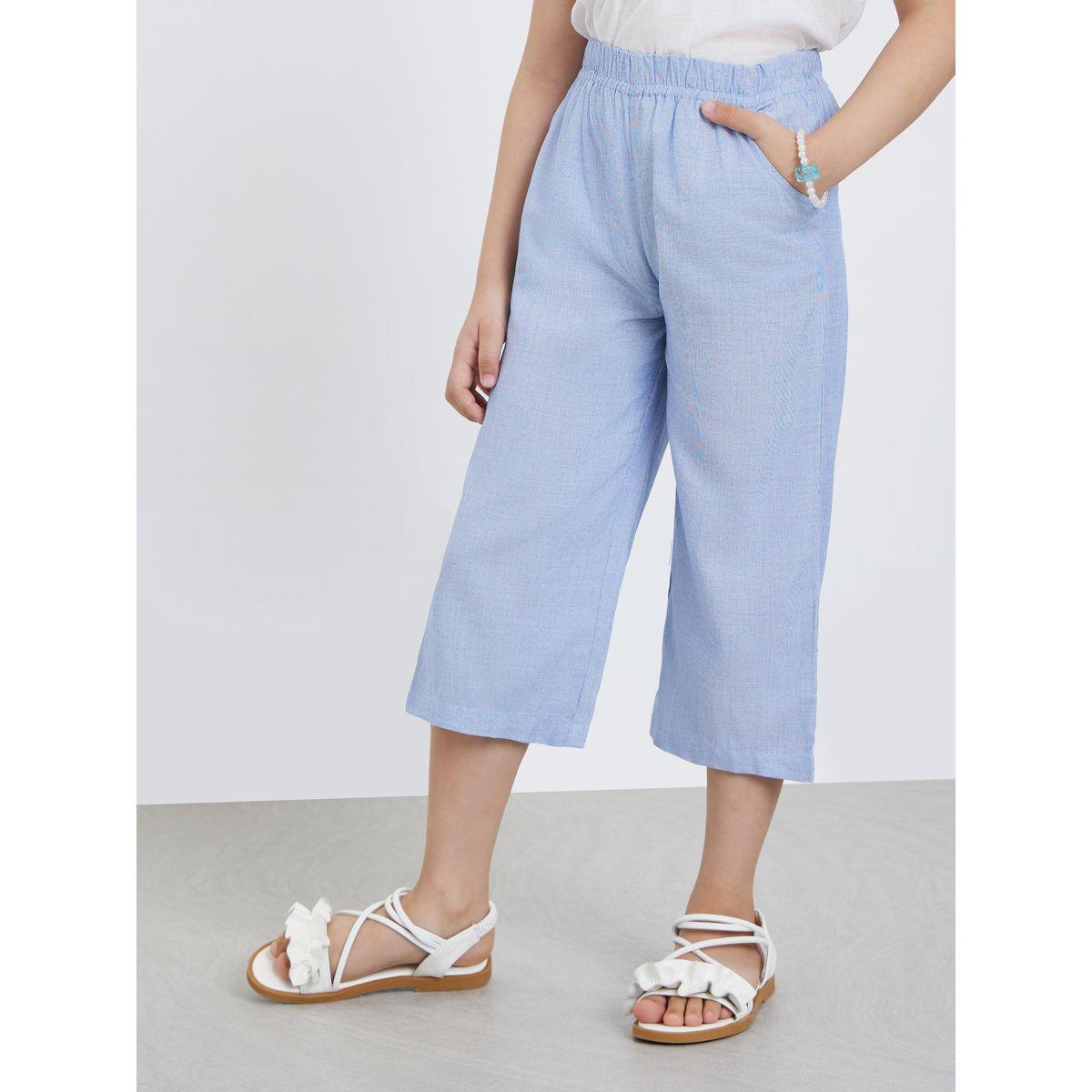Styli Girls Solid Ruffle Trim Top and Culottes Set-girls-clothing-setsandcoords-image-5