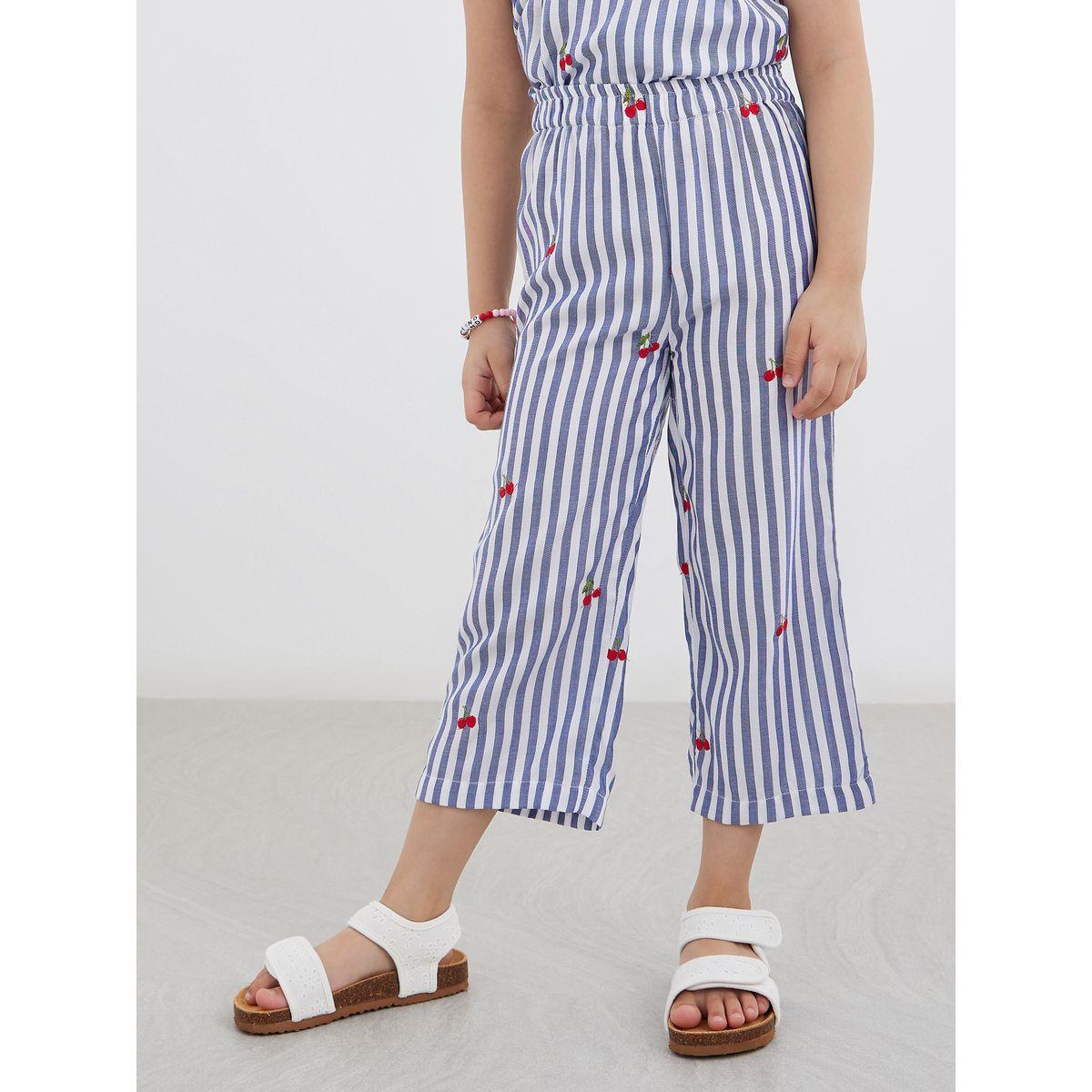 Styli Striped Ruffled Top and Culottes Set-girls-clothing-setsandcoords-image-5