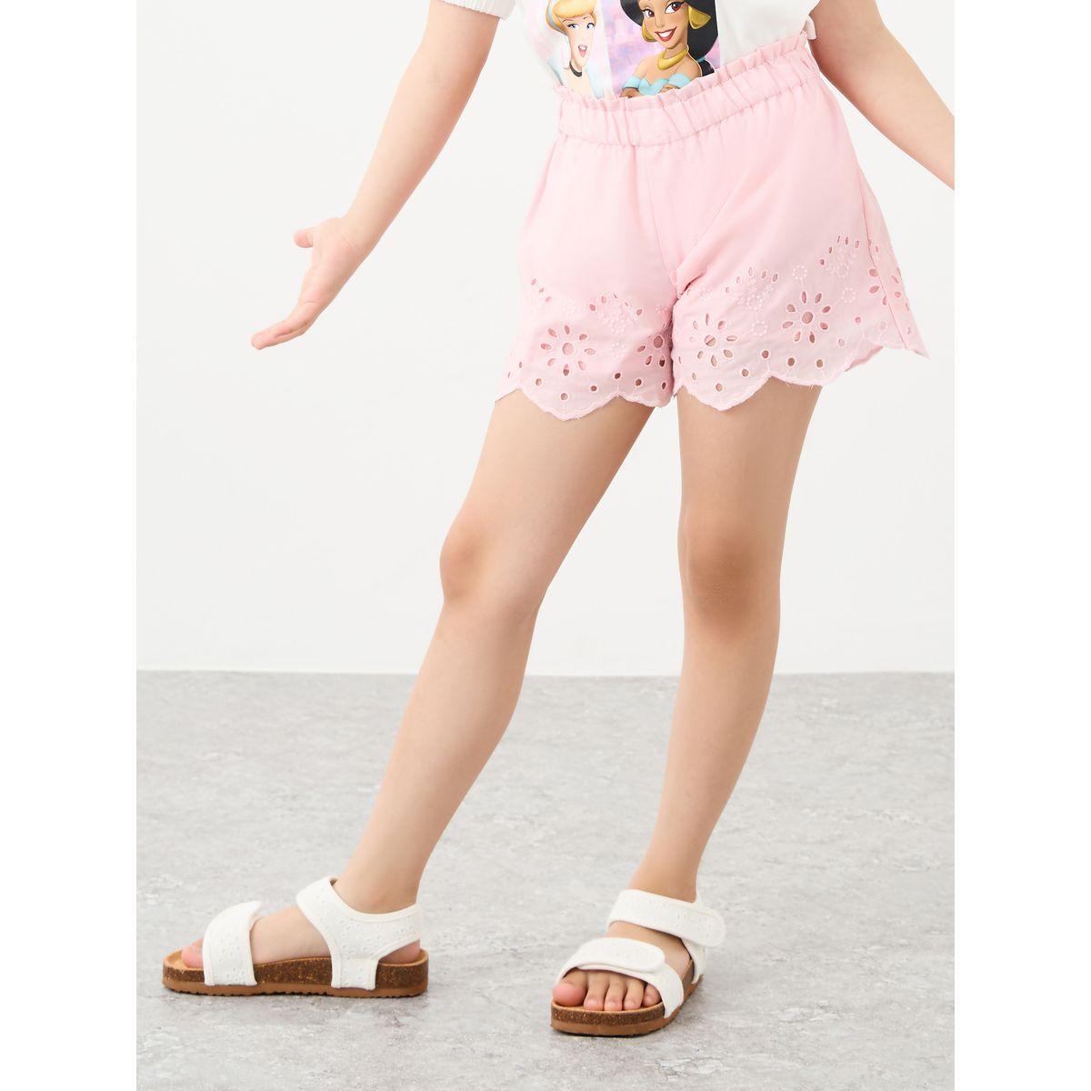 Styli Schiffli Hem Elastic Waistband Shorts-girls-clothing-bottoms-shorts-image-1
