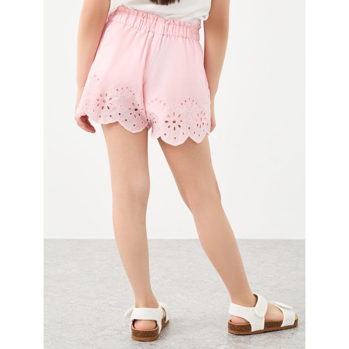 Styli Schiffli Hem Elastic Waistband Shorts-girls-clothing-bottoms-shorts-image-4