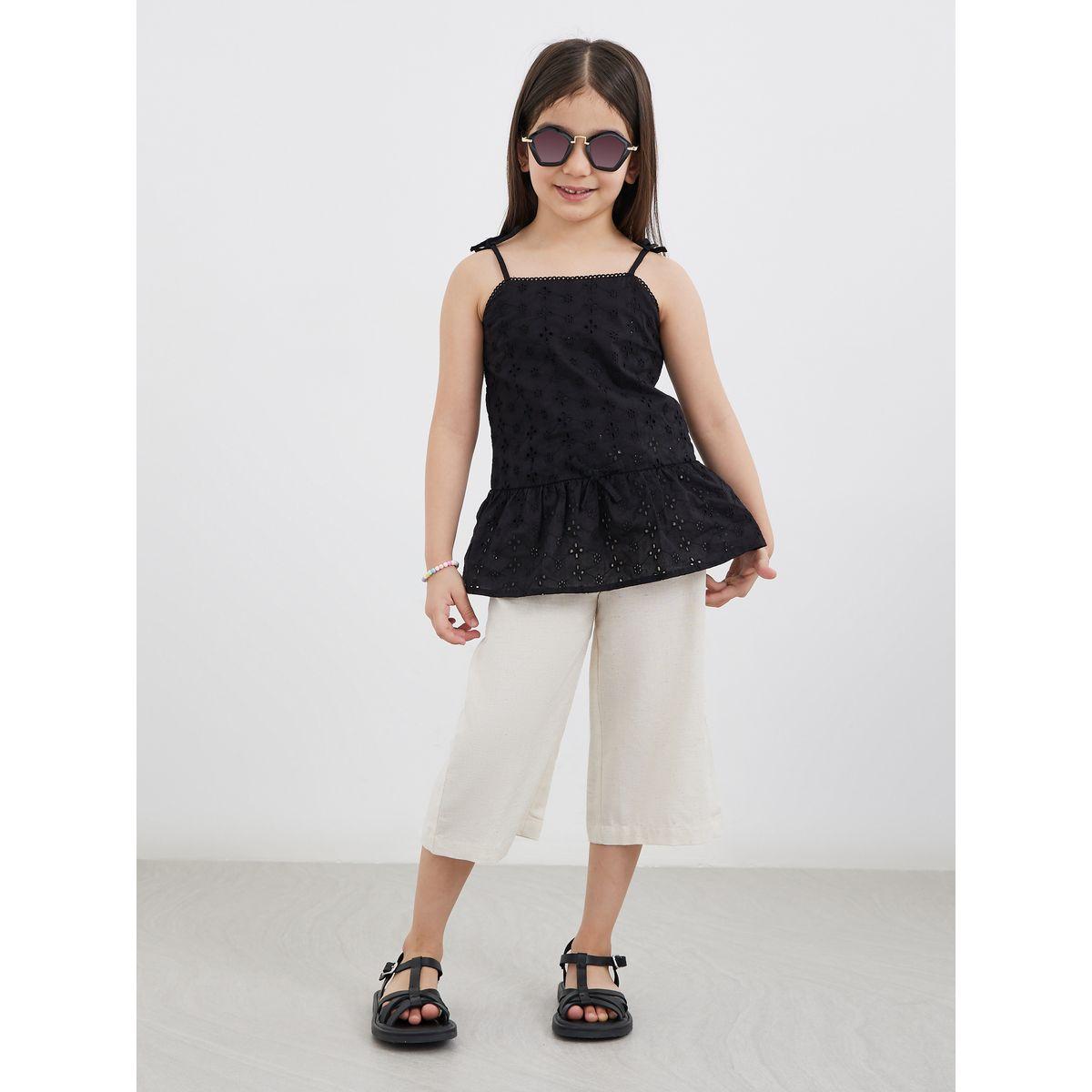 بلوزة قطنية بنسيج بملمس شيفلي-girls-clothing-blousesandshirts-image-2