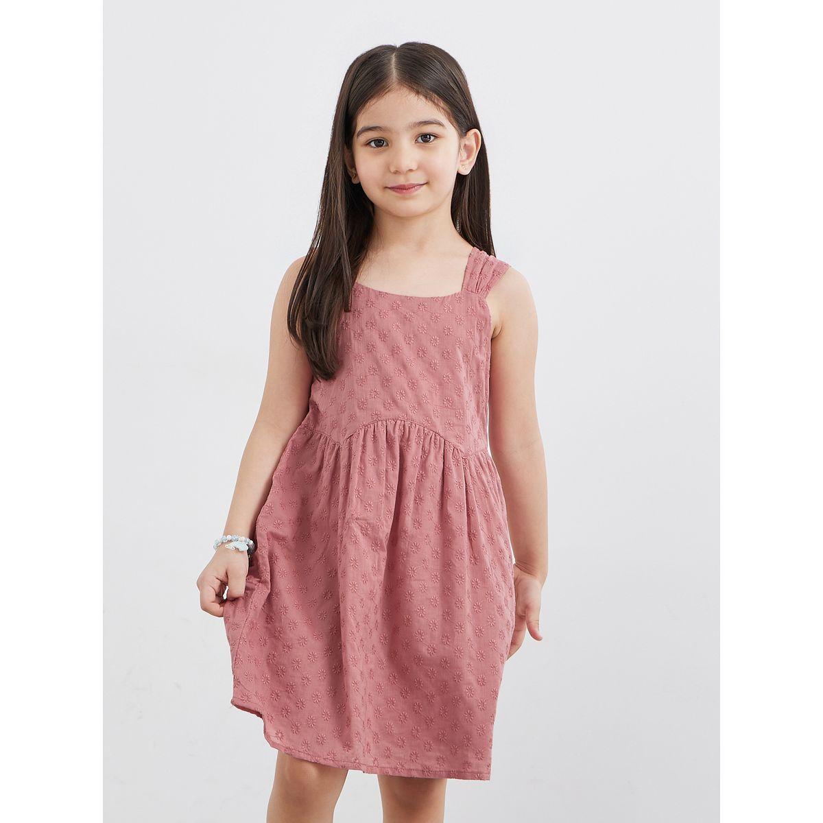 فستان قطني بنسيج شيفلي-girls-clothing-dressesandjumpsuits-image-2