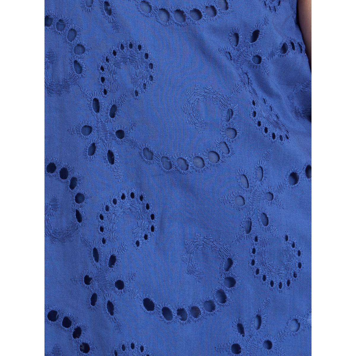 Styli Girls Blue Schiffli Sleeveless Dress with Balloon Hem-girls-clothing-dressesandjumpsuits-image-3
