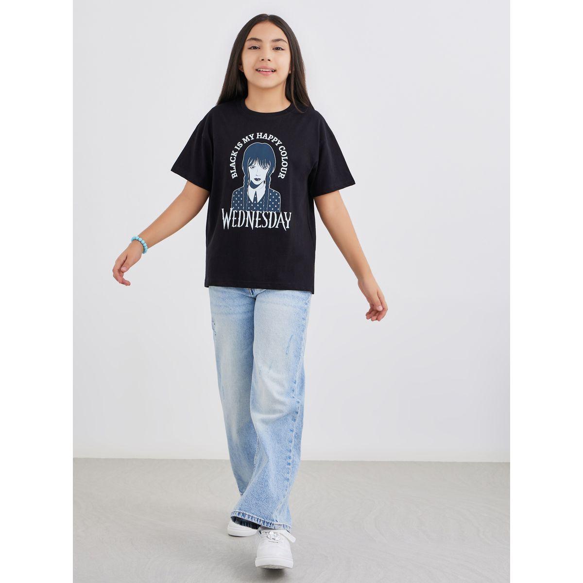 Styli Graphic Print Short Sleeve T-Shirt-girls-clothing-tshirts-image-2