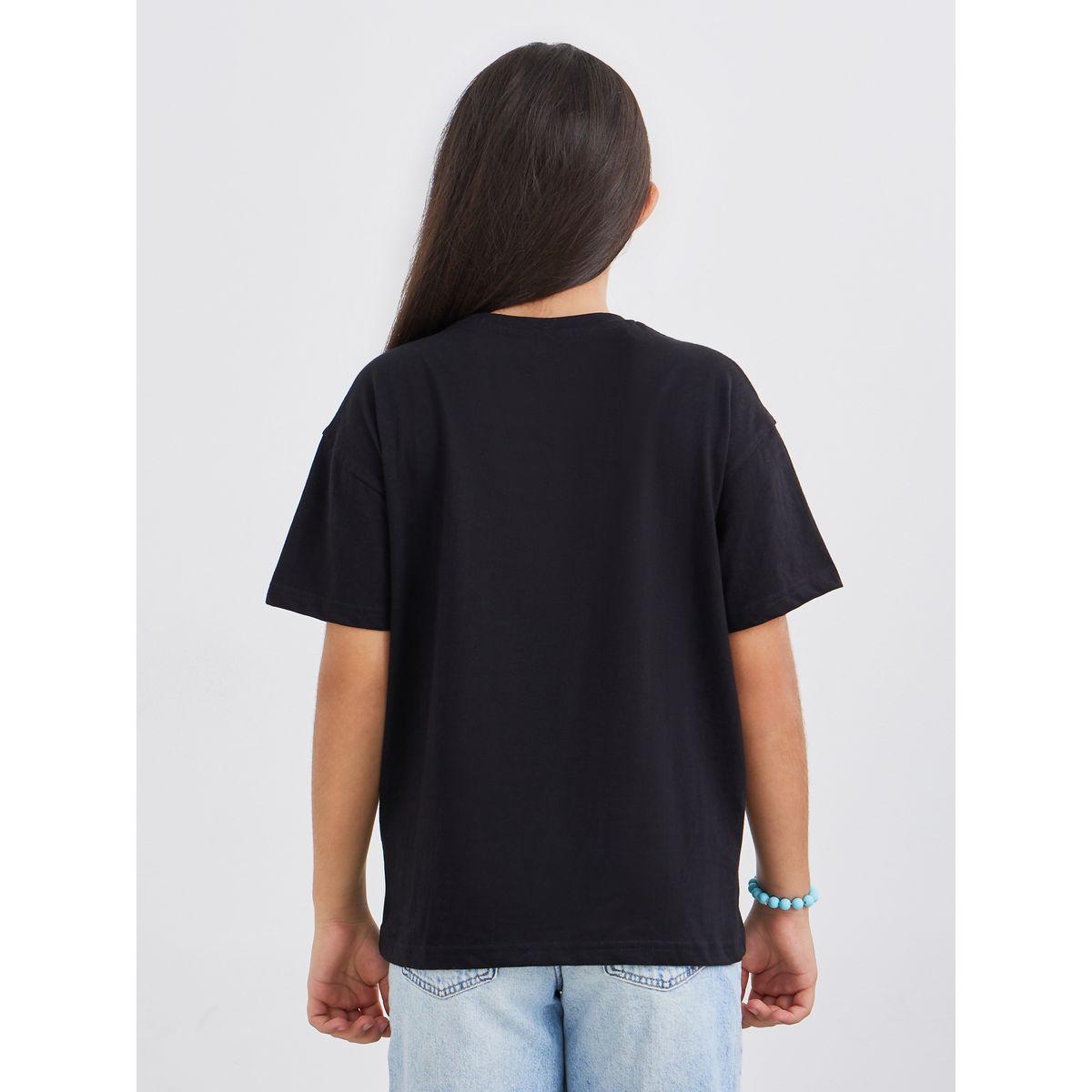 Styli Graphic Print Short Sleeve T-Shirt-girls-clothing-tshirts-image-4