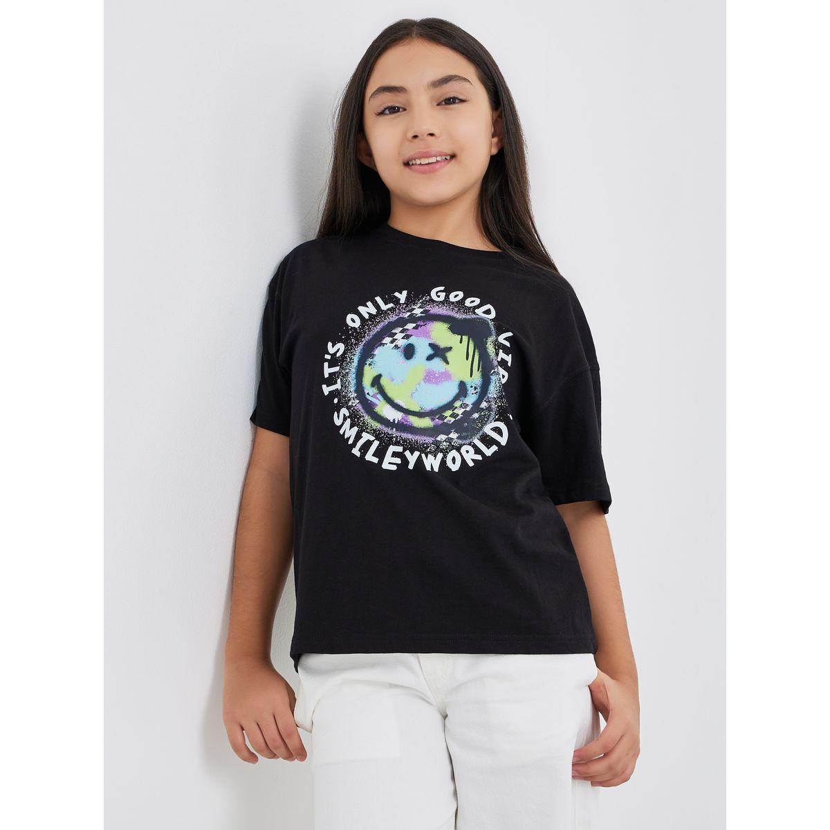 Styli Graphic Print Short Sleeve T-Shirt-girls-clothing-tshirts-image-3