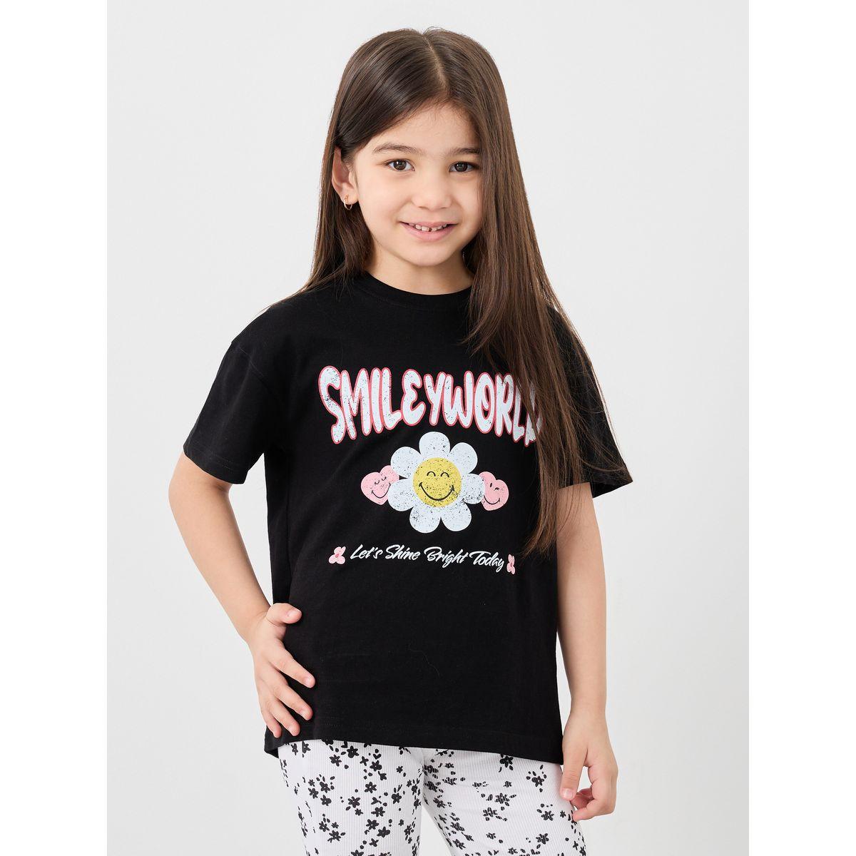 Styli Graphic Print Oversized Round Neck T-Shirt-girls-clothing-tshirts-image-1