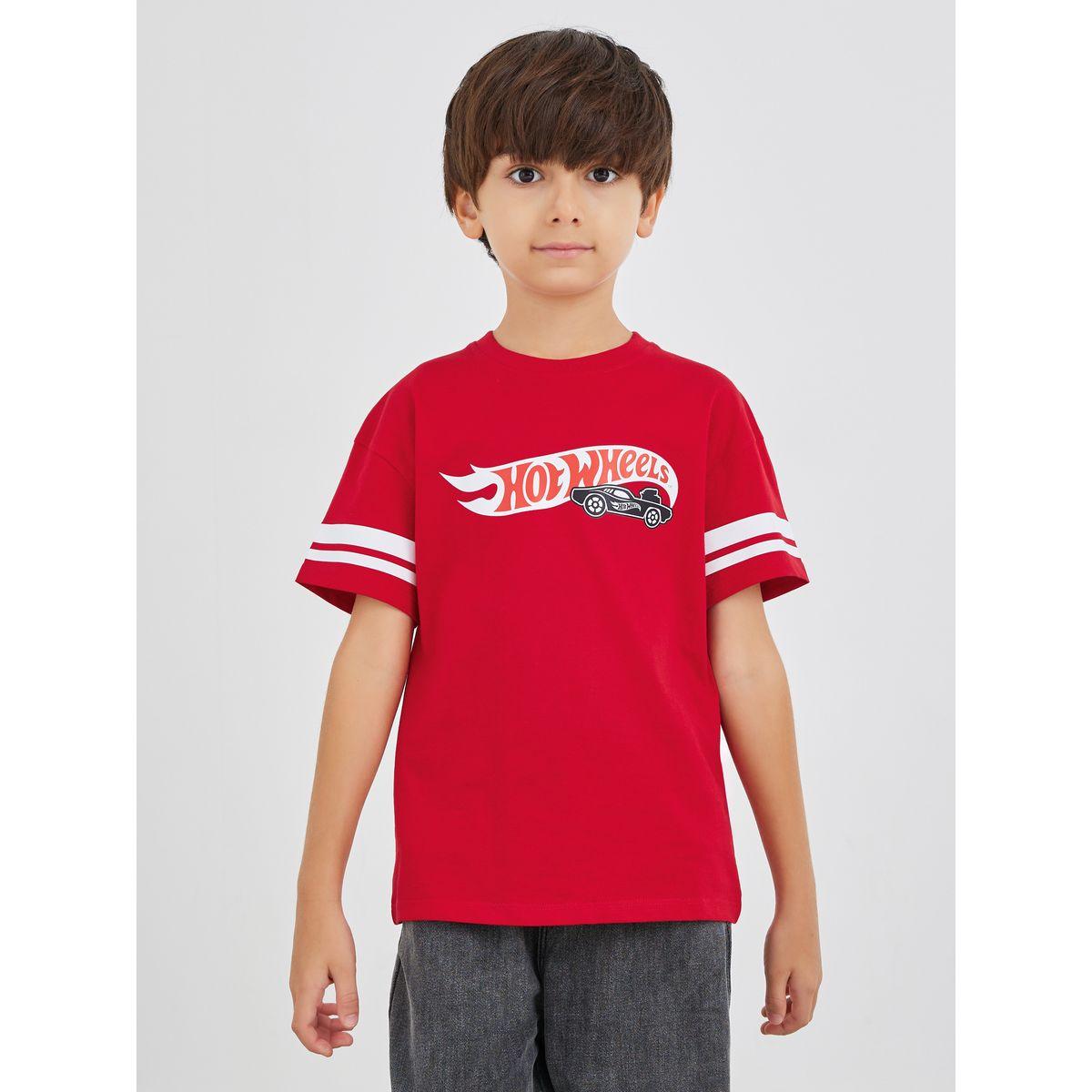 تيشيرت فضفاض بطبعة جرافيك وياقة دائرية-boys-clothing-tshirtsandpolos-image-2