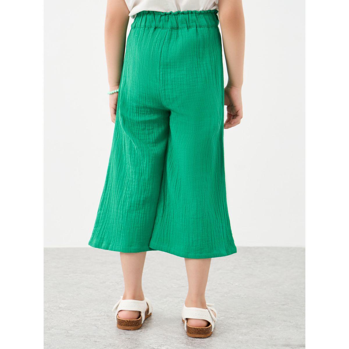 Styli Textured Wide Leg Pants with Drawstring-girls-clothing-bottoms-trousers-image-4