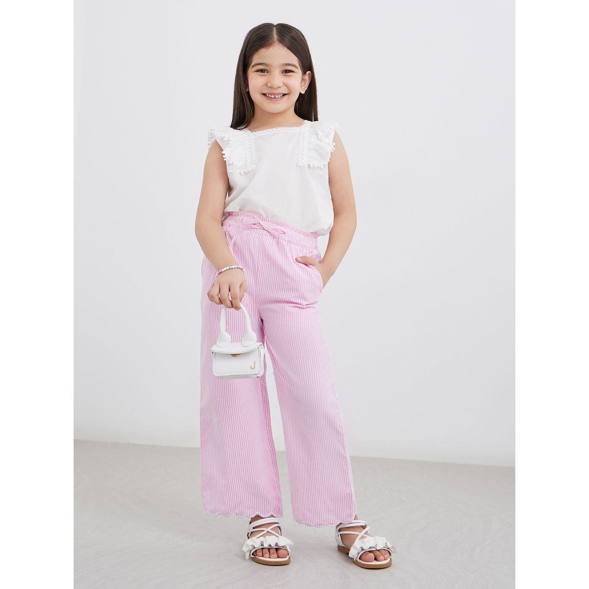بنطال مخطط بأربطة خصر-girls-clothing-bottoms-trousers-image-2