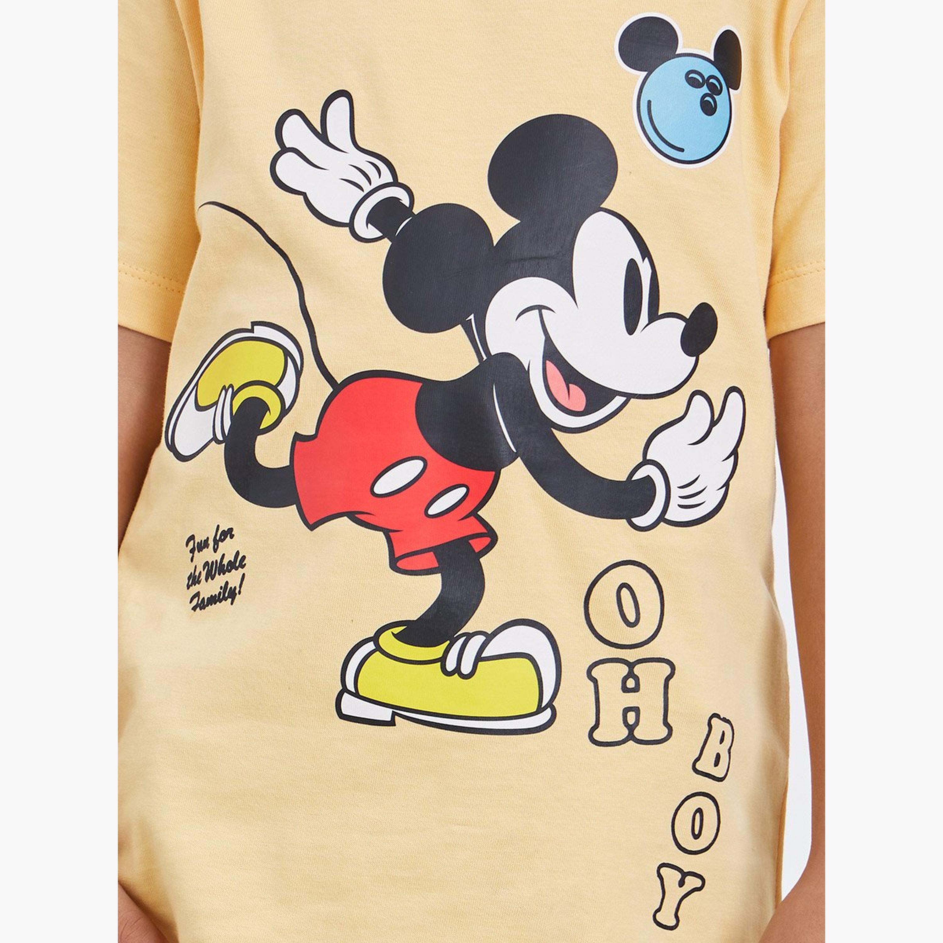 Styli Boys Orange Mickey Mouse Graphic Print Oversized T-Shirt-boys-clothing-tshirtsandpolos-image-3