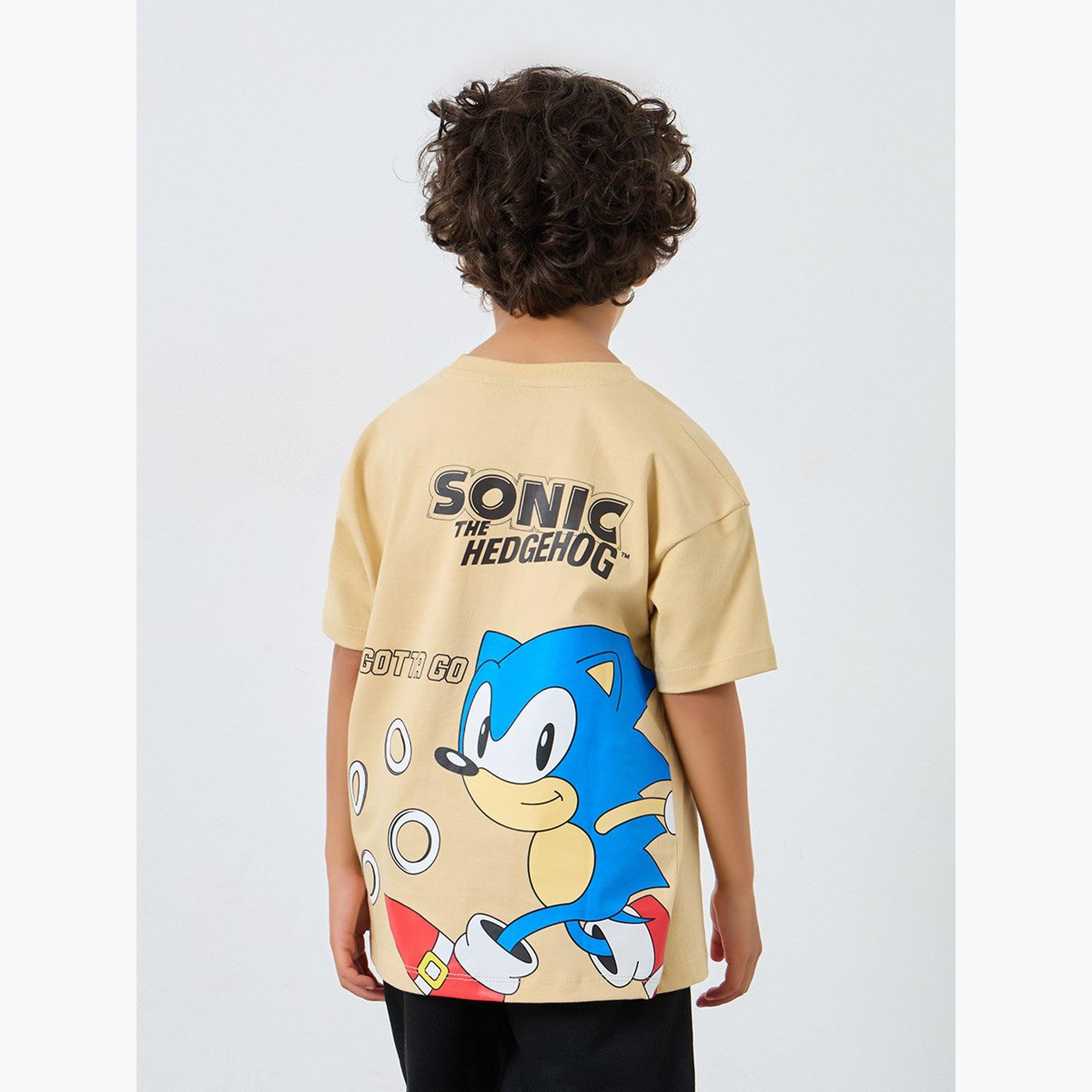 Styli Boys Beige Sonic the Hedgehog Oversized T-Shirt-boys-clothing-tshirtsandpolos-image-3
