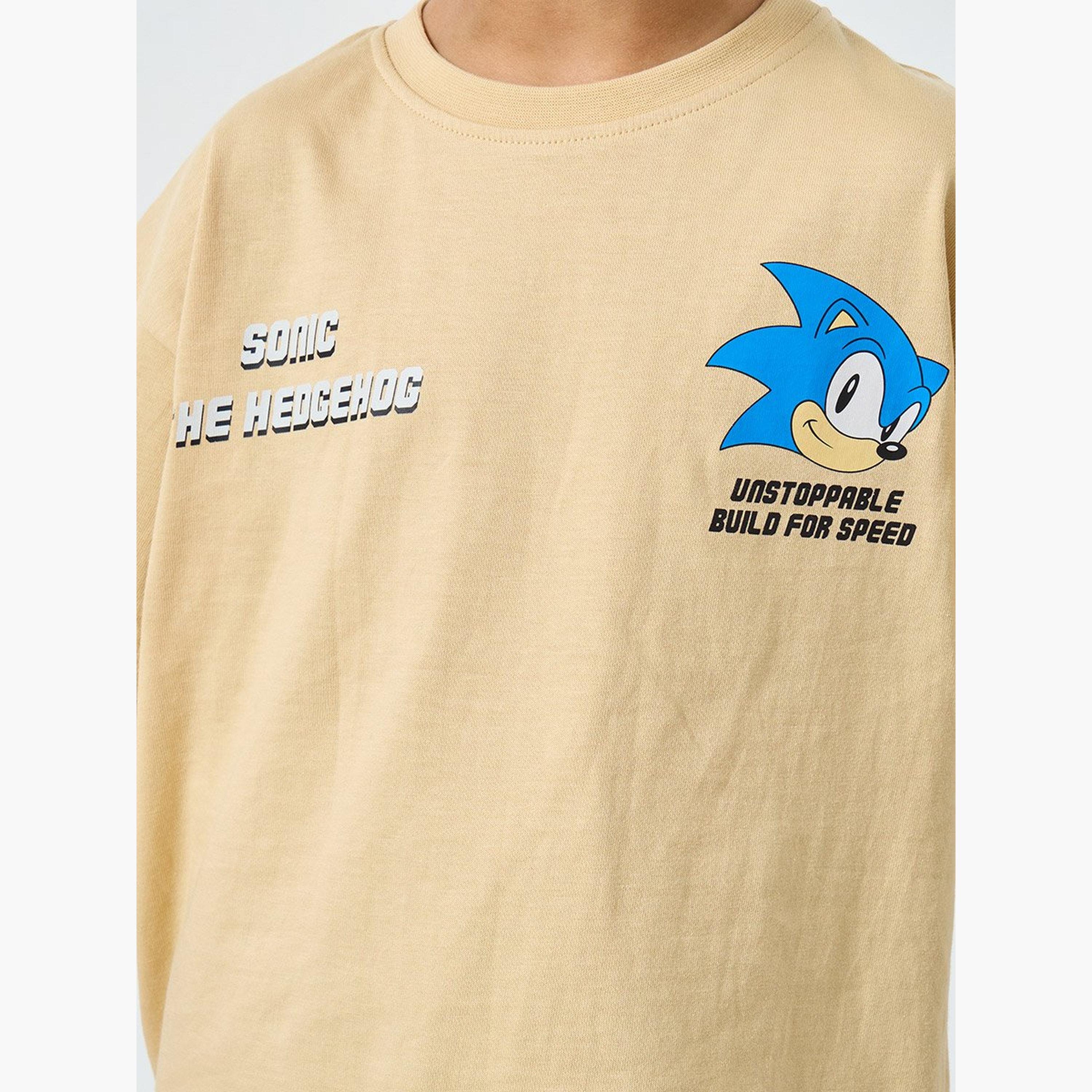 Styli Boys Beige Sonic the Hedgehog Oversized T-Shirt-boys-clothing-tshirtsandpolos-image-4