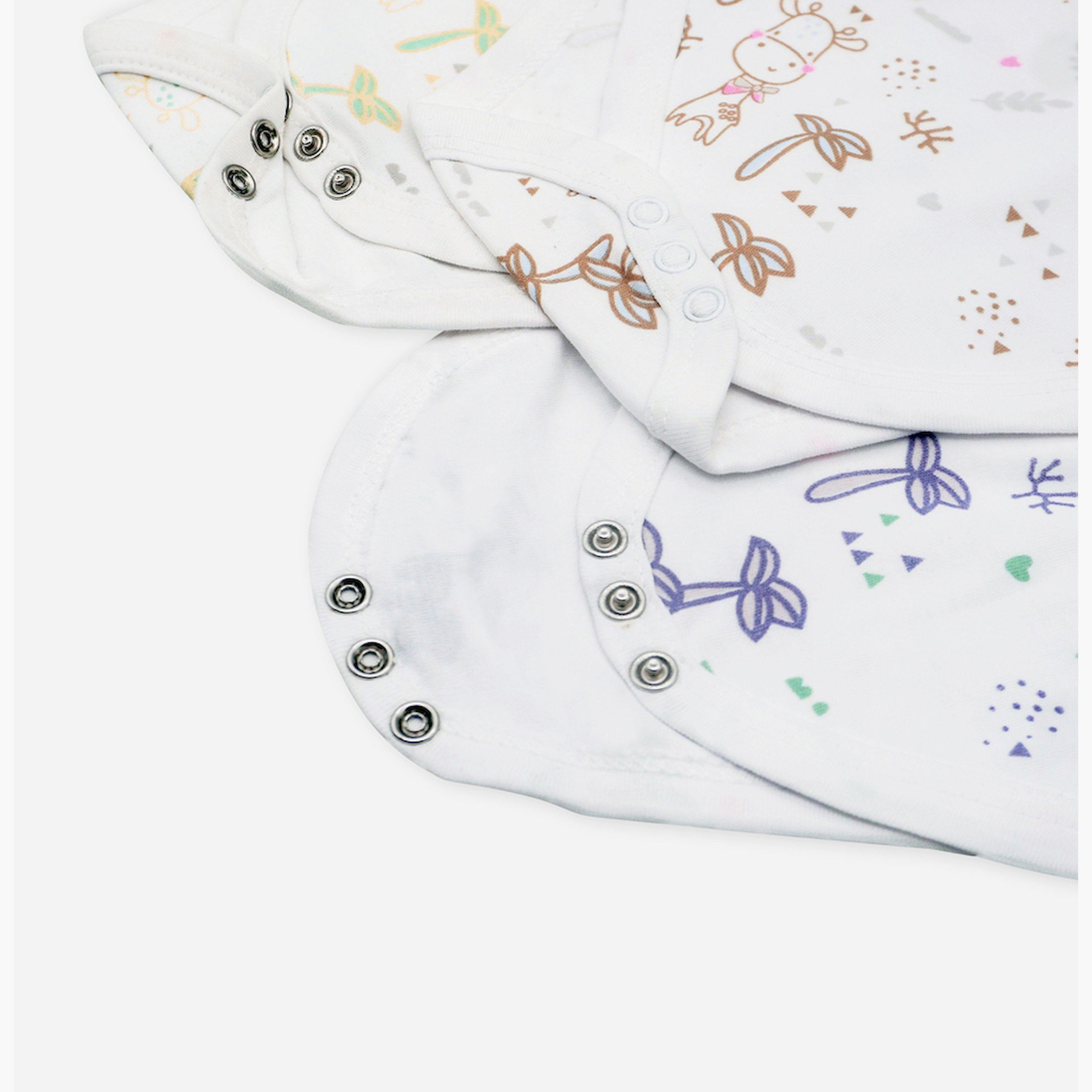 Babies Basic x Styli Pack of 3 - Printed Combed Cotton Sleeveless Bodysuit-boys-clothing-rompersanddungarees-image-7