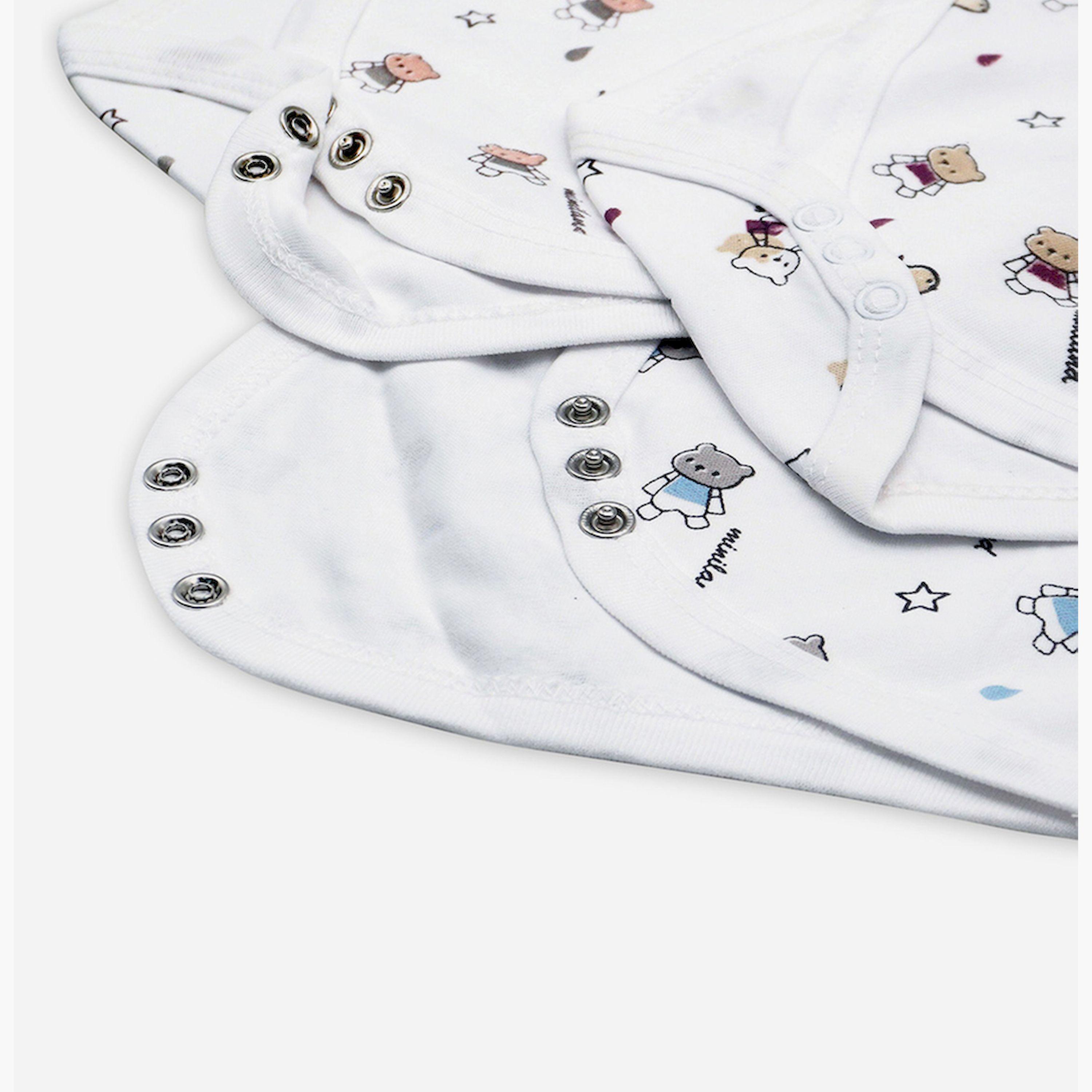 Babies Basic x Styli Pack of 3 - Printed Combed Cotton Sleeveless Bodysuit-boys-clothing-rompersanddungarees-image-7