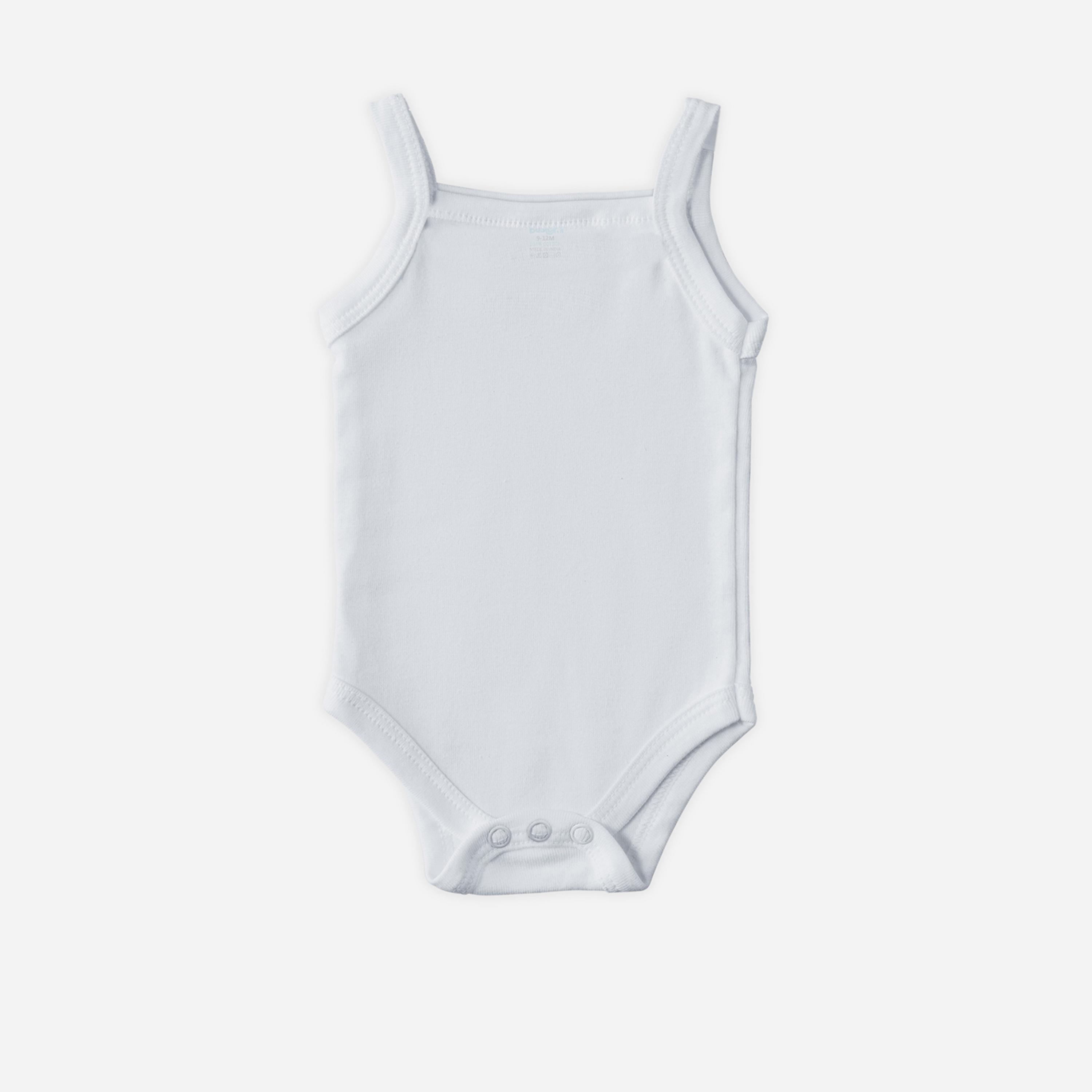 Babies Basic x Styli Pack of 3 - Solid Combed Cotton Sleeveless Bodysuit-boys-clothing-rompersanddungarees-image-4
