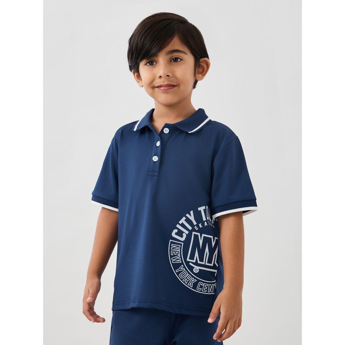 Styli Graphic Print Polo T-Shirt and Shorts Set-boys-clothing-setsandcoords-image-2