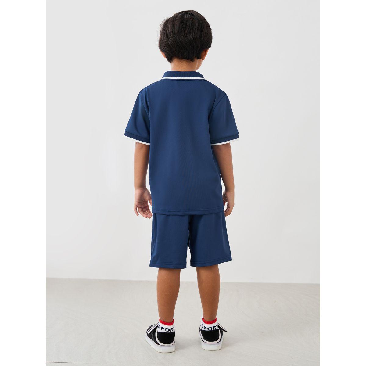 مجموعة من شورت وتيشيرت بولو بطبعة جرافيك-boys-clothing-setsandcoords-image-4