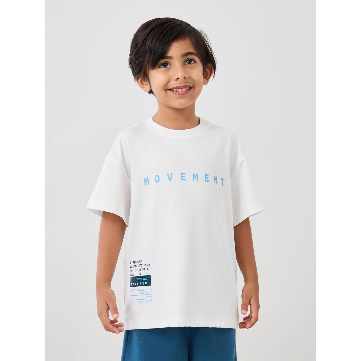 Styli Boys Typography Print Oversized Tee and Shorts Set-boys-clothing-setsandcoords-image-2