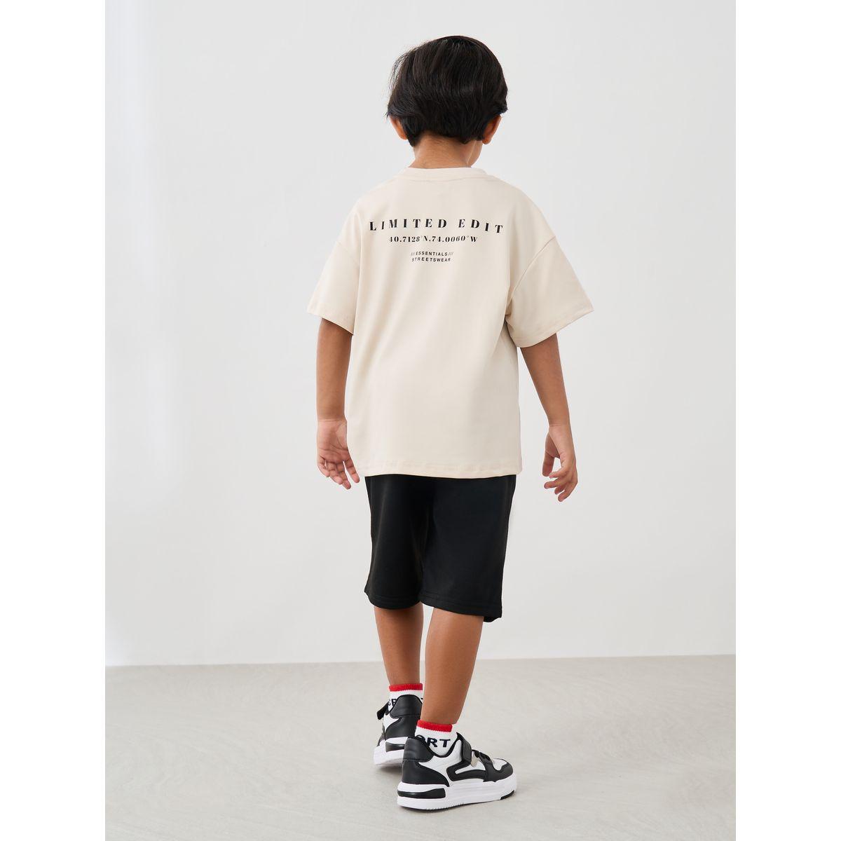 Styli Boys Typography Print Oversized T-Shirt and Shorts Set-boys-clothing-setsandcoords-image-4