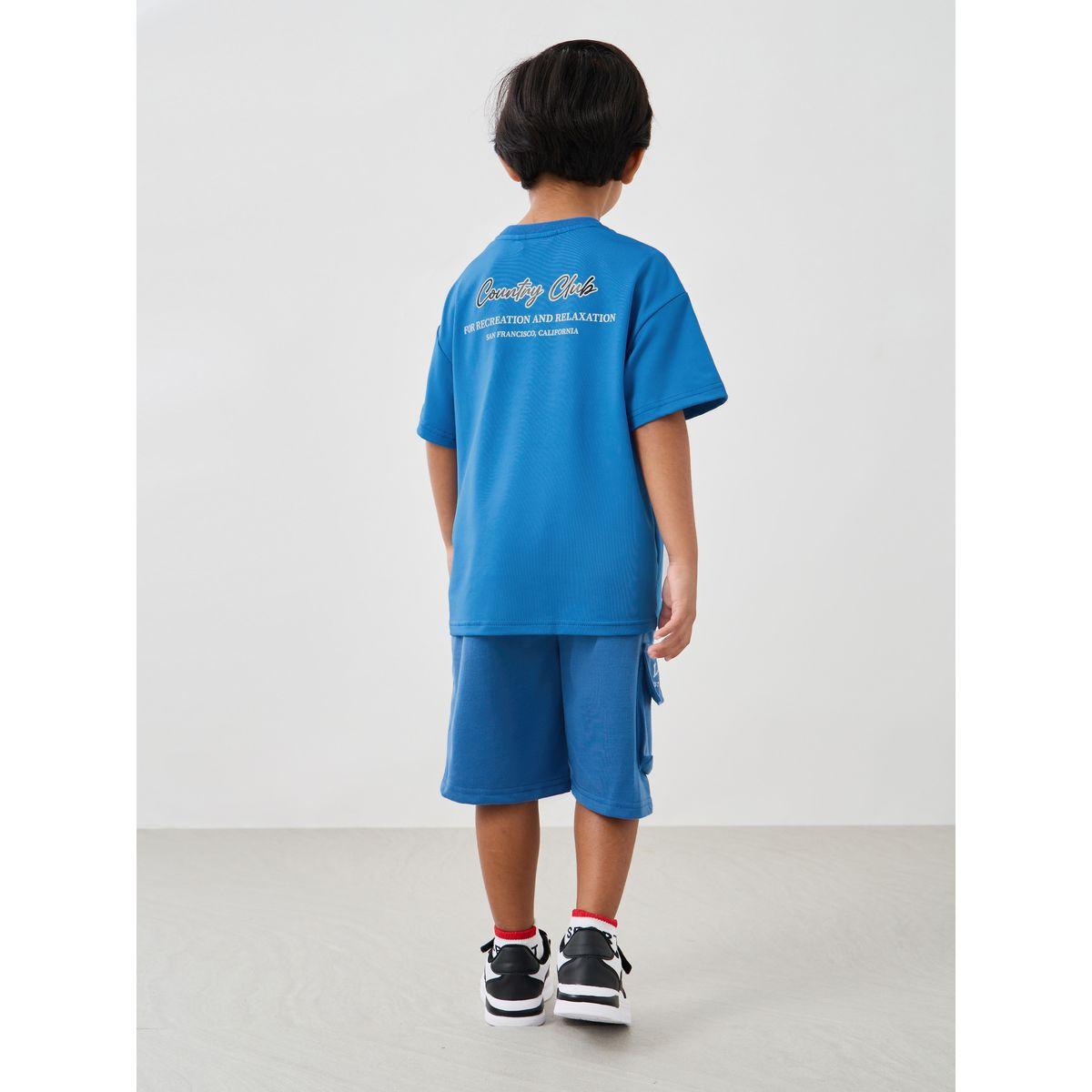 مجموعة من شورت وتيشيرت فضفاض بطبعات كتابة-boys-clothing-setsandcoords-image-4