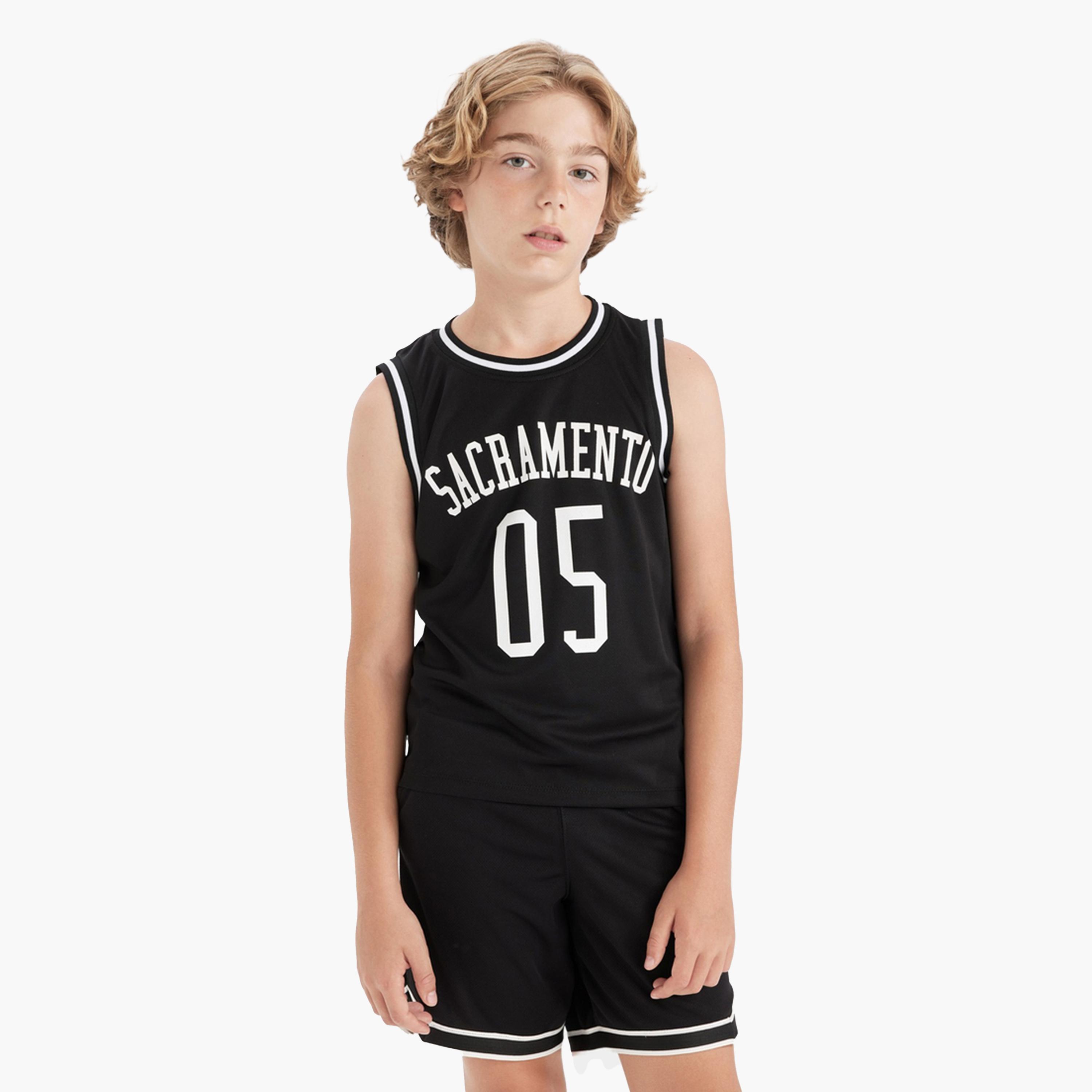 ديفاكتو × ستايلي-  بلوزة أطفال بدون أكمام وياقة دائرية-boys-clothing-tshirtsandpolos-image-1