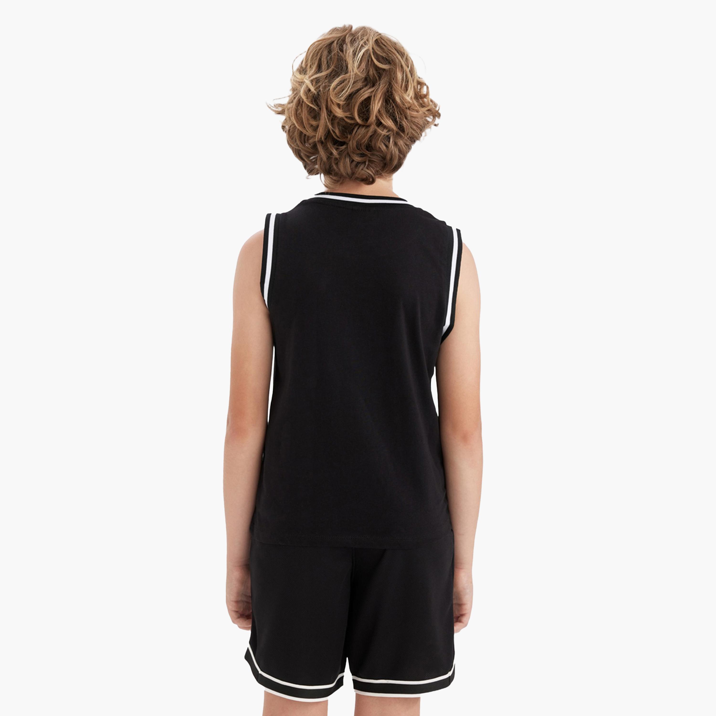 ديفاكتو × ستايلي-  بلوزة أطفال بدون أكمام وياقة دائرية-boys-clothing-tshirtsandpolos-image-6