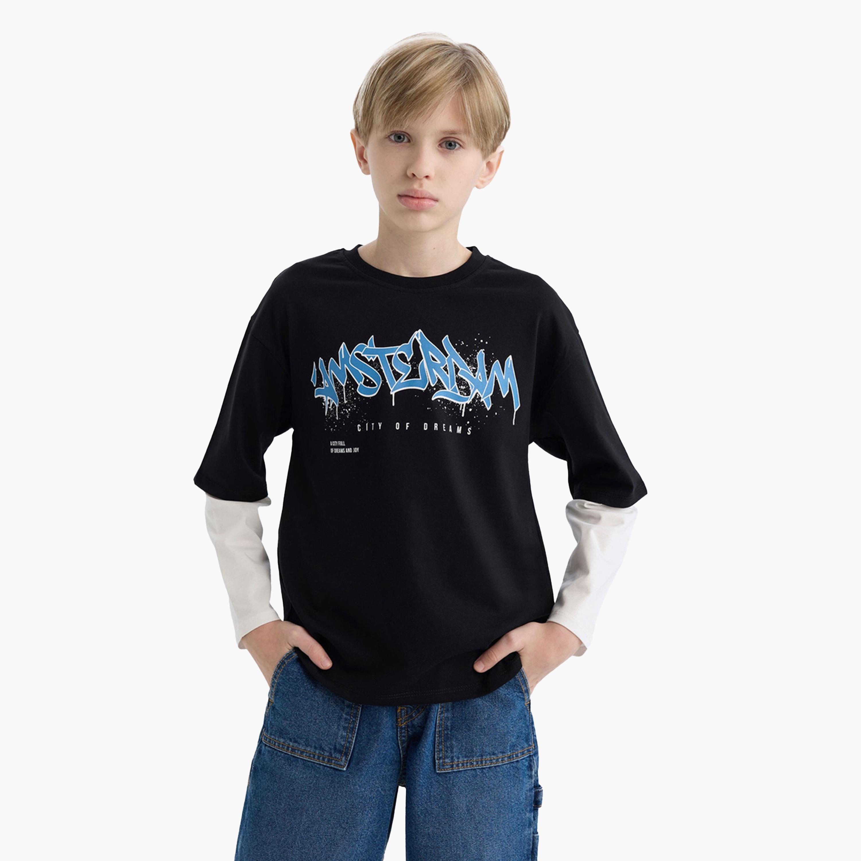DeFacto X Styli Kids Fit Round Neck Printed Long Sleeve T-Shirt-boys-clothing-tshirtsandpolos-image-1