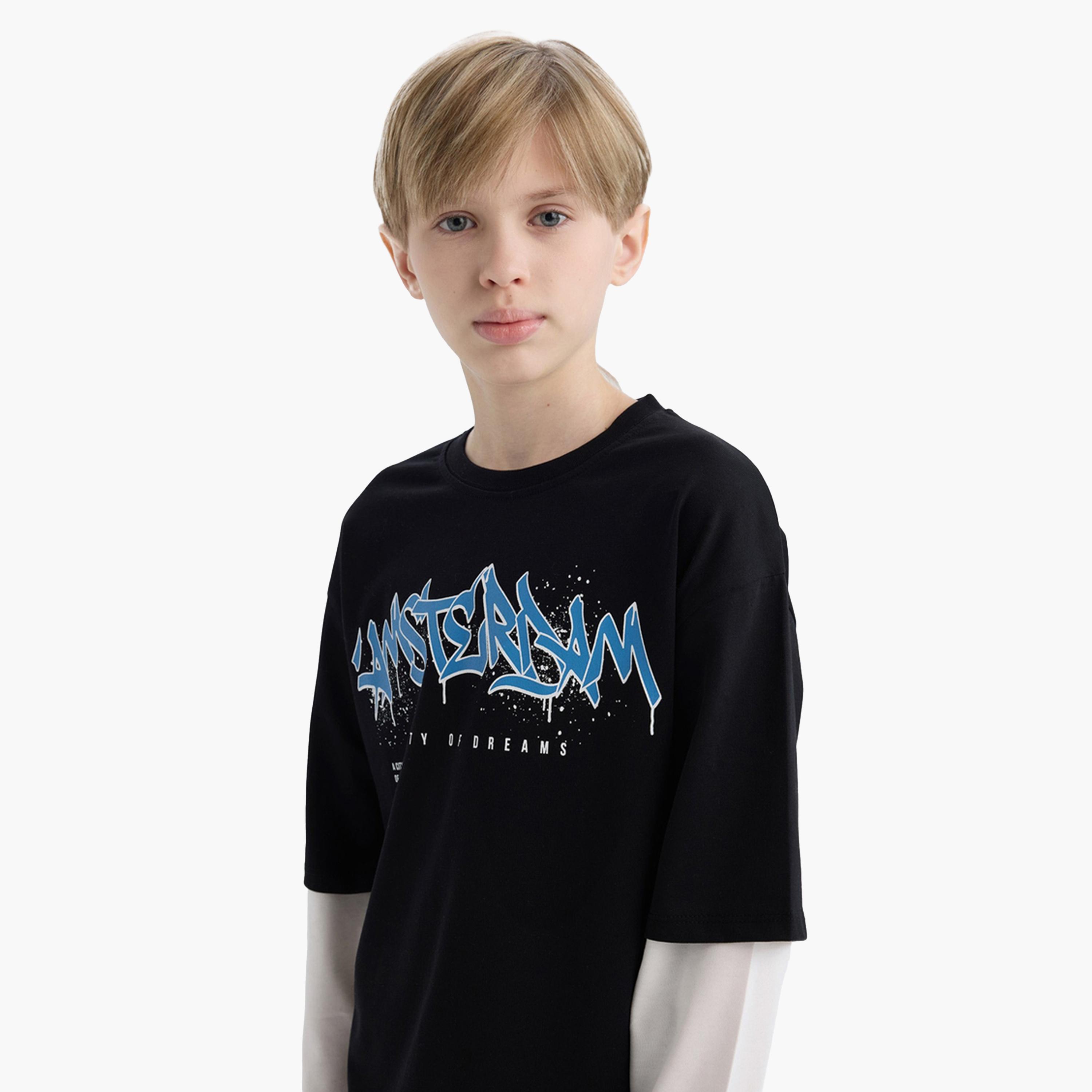 ديفاكتو × ستايلي-  تي شيرت أطفالي مطبوع بأكمام طويلة ورقبة دائرية-boys-clothing-tshirtsandpolos-image-6