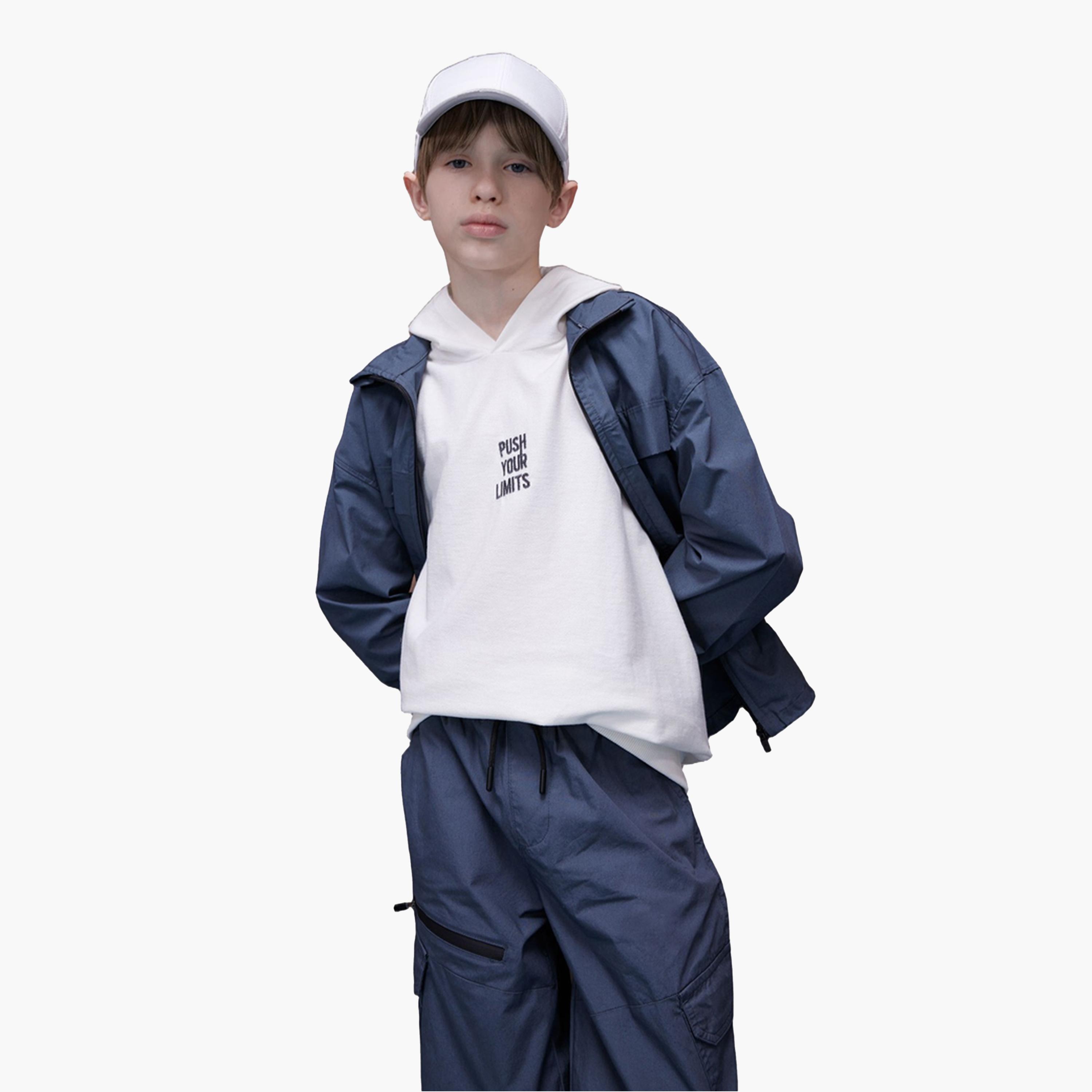 DeFacto X Styli Kids White Cotton Hooded with Embroidered Design T-Shirt-boys-clothing-tshirtsandpolos-image-4