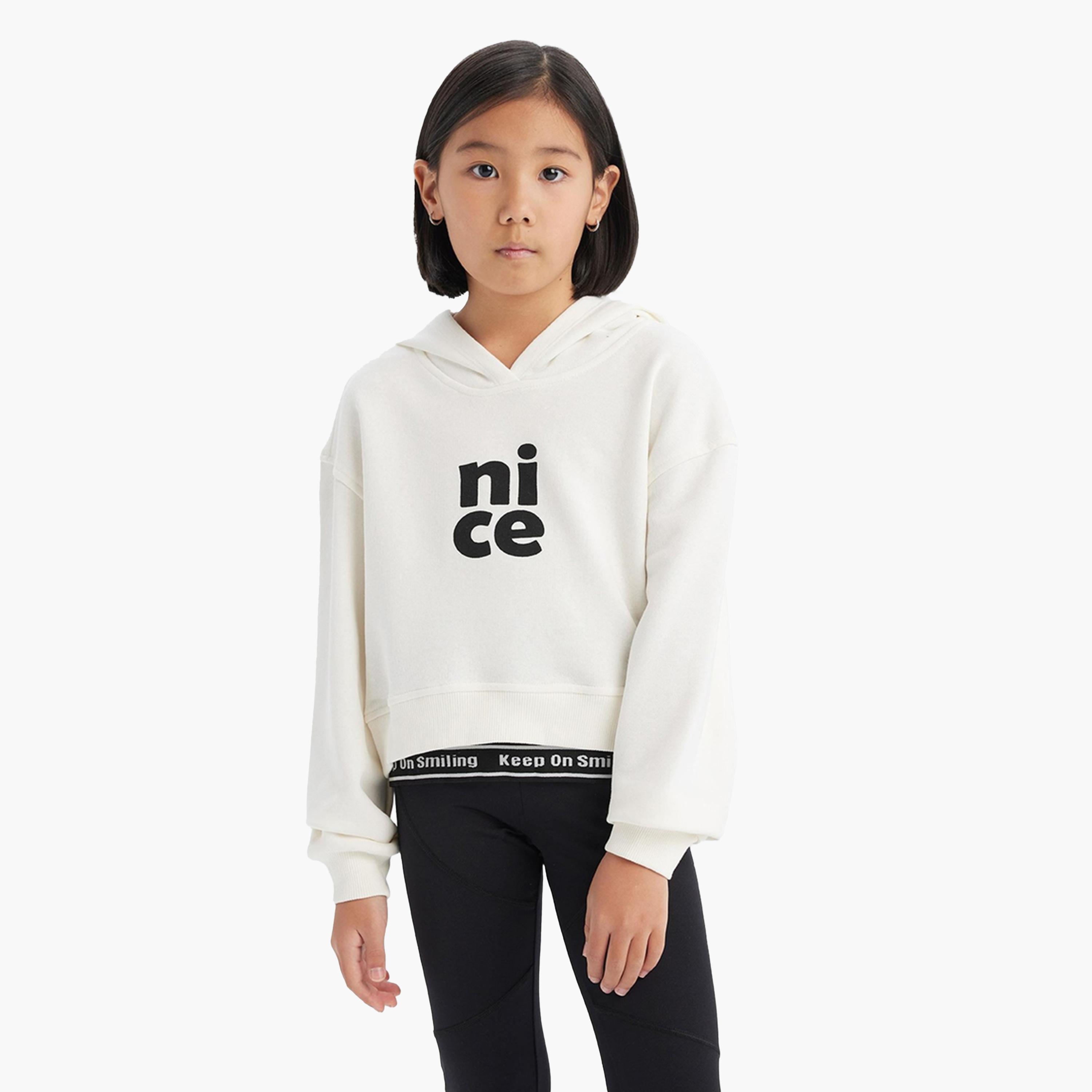 ديفاكتو × ستايلي-  سويت شيرت بغطاء رأس مطبوع للأطفال-girls-clothing-sweatshirts-image-1