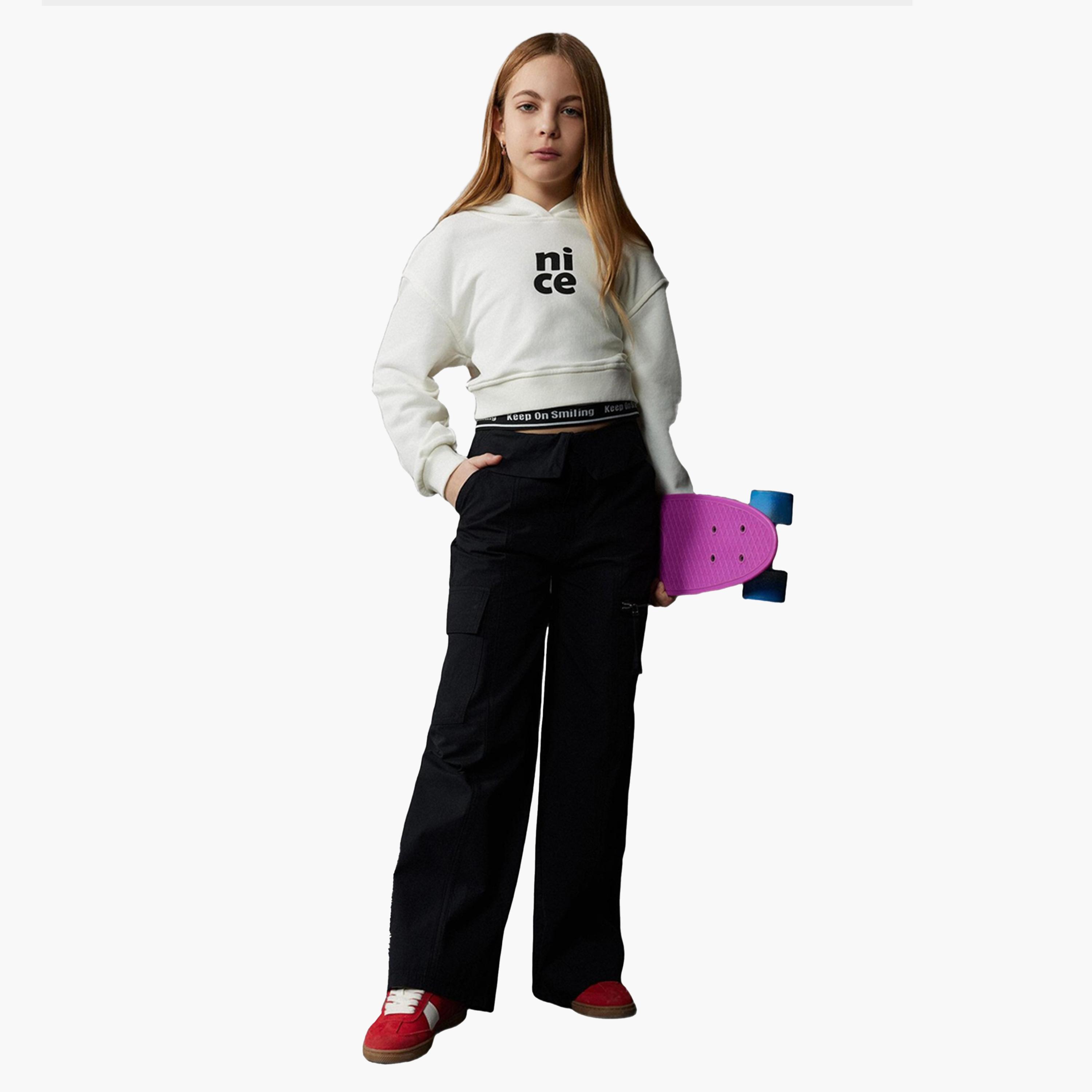 ديفاكتو × ستايلي-  سويت شيرت بغطاء رأس مطبوع للأطفال-girls-clothing-sweatshirts-image-2