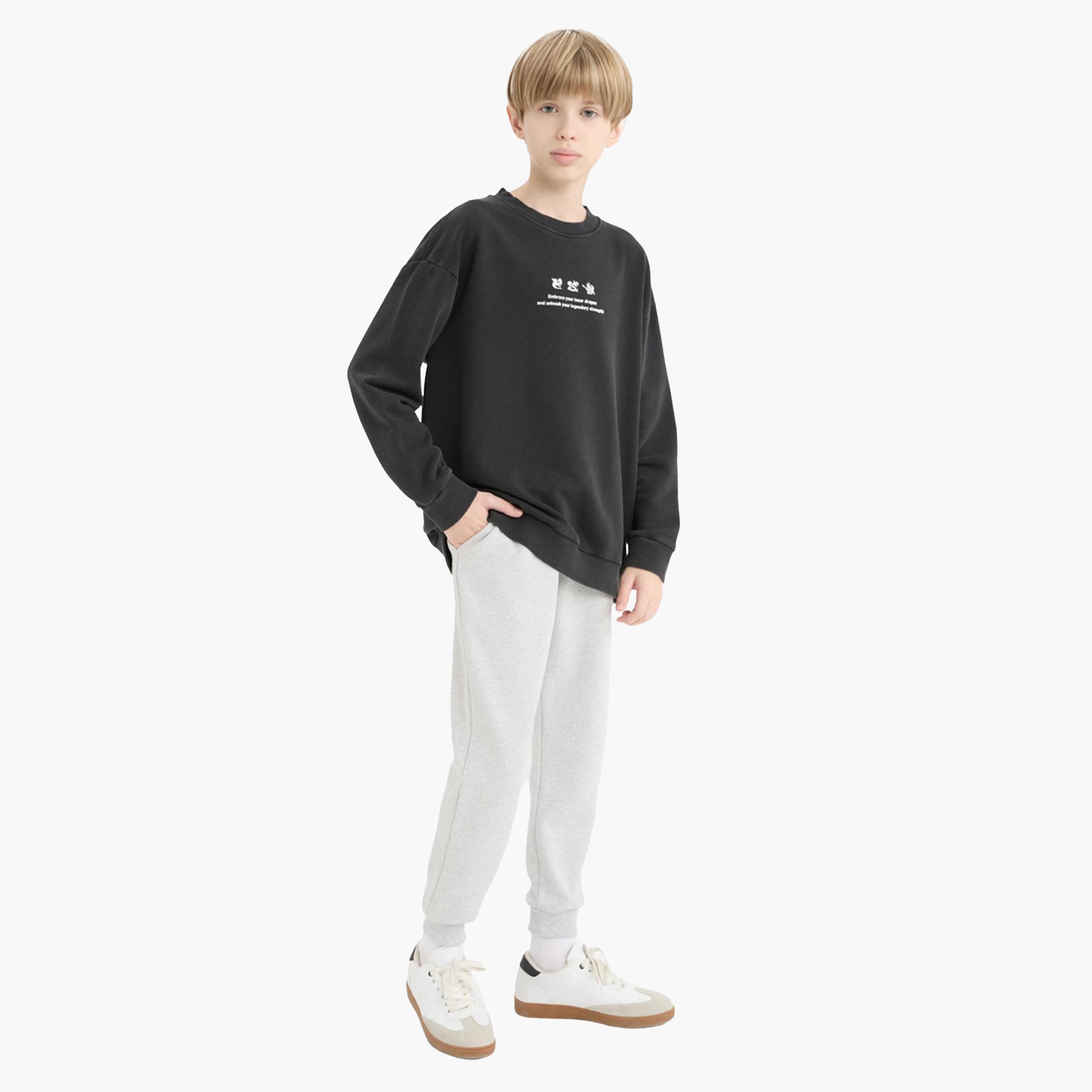 DeFacto X Styli Kids Grey Slim Fit Sweatpants-boys-clothing-bottoms-joggersandtrackpants-image-2