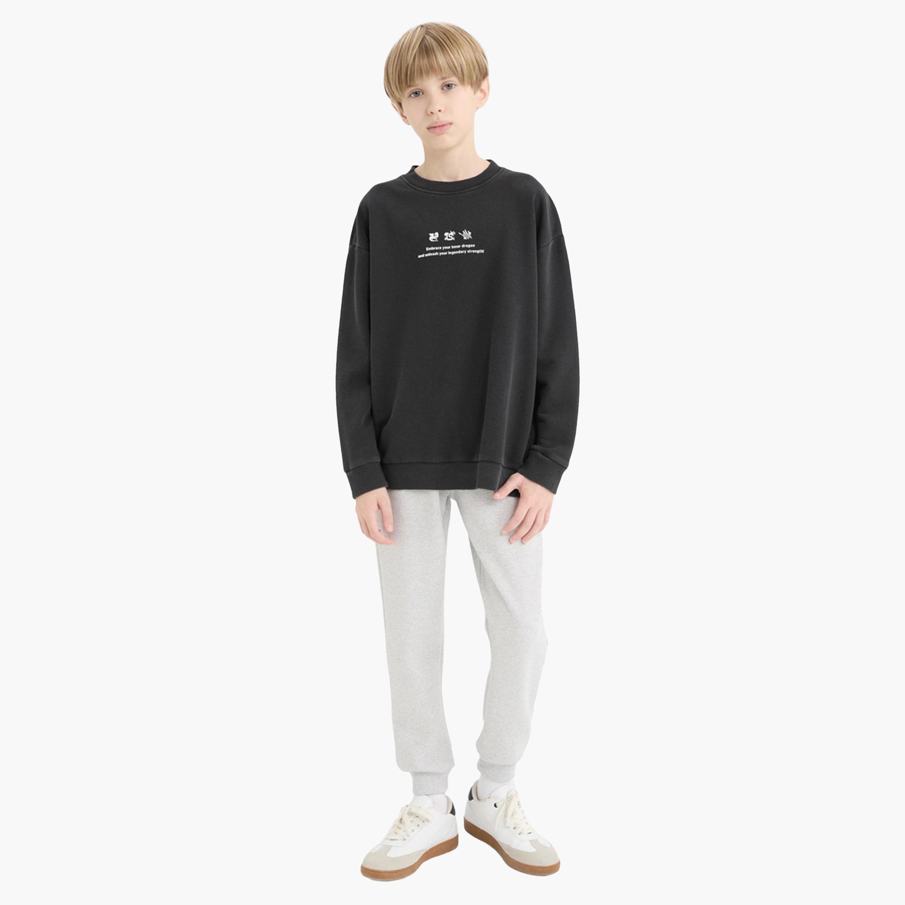 DeFacto X Styli Kids Grey Slim Fit Sweatpants-boys-clothing-bottoms-joggersandtrackpants-image-3