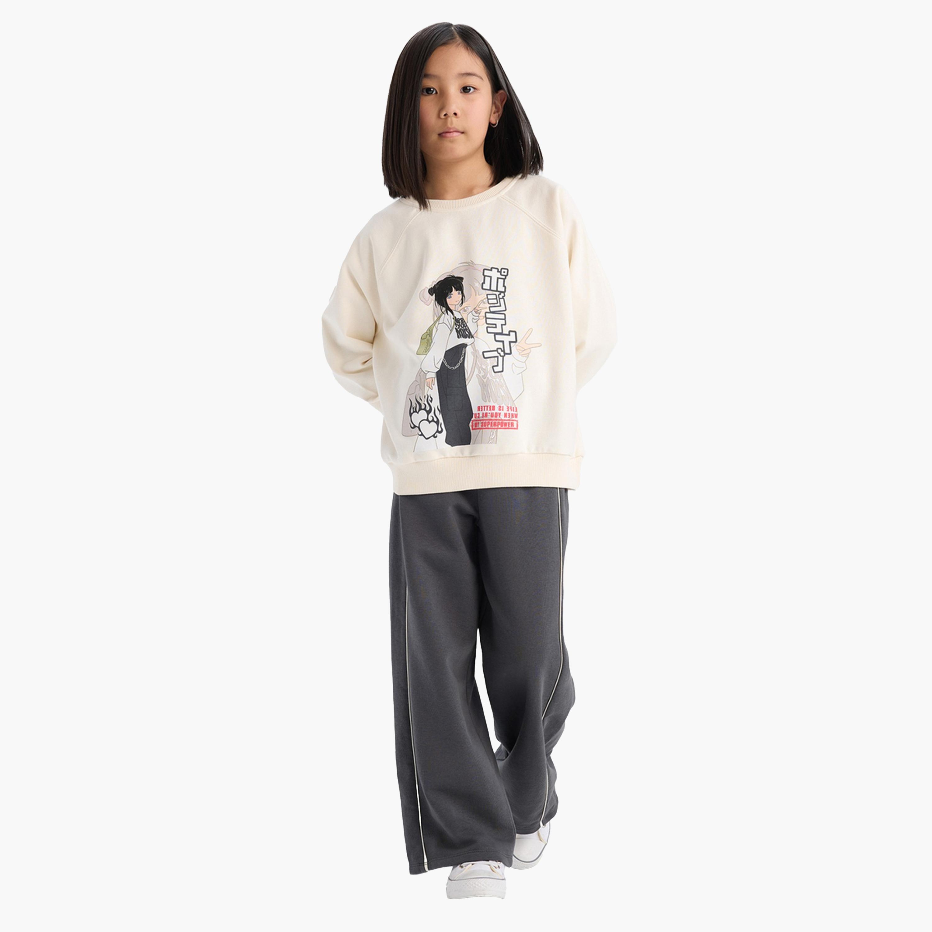 DeFacto X Styli Kids Black Side Stripe Sweatpants-girls-clothing-bottoms-trousers-image-3