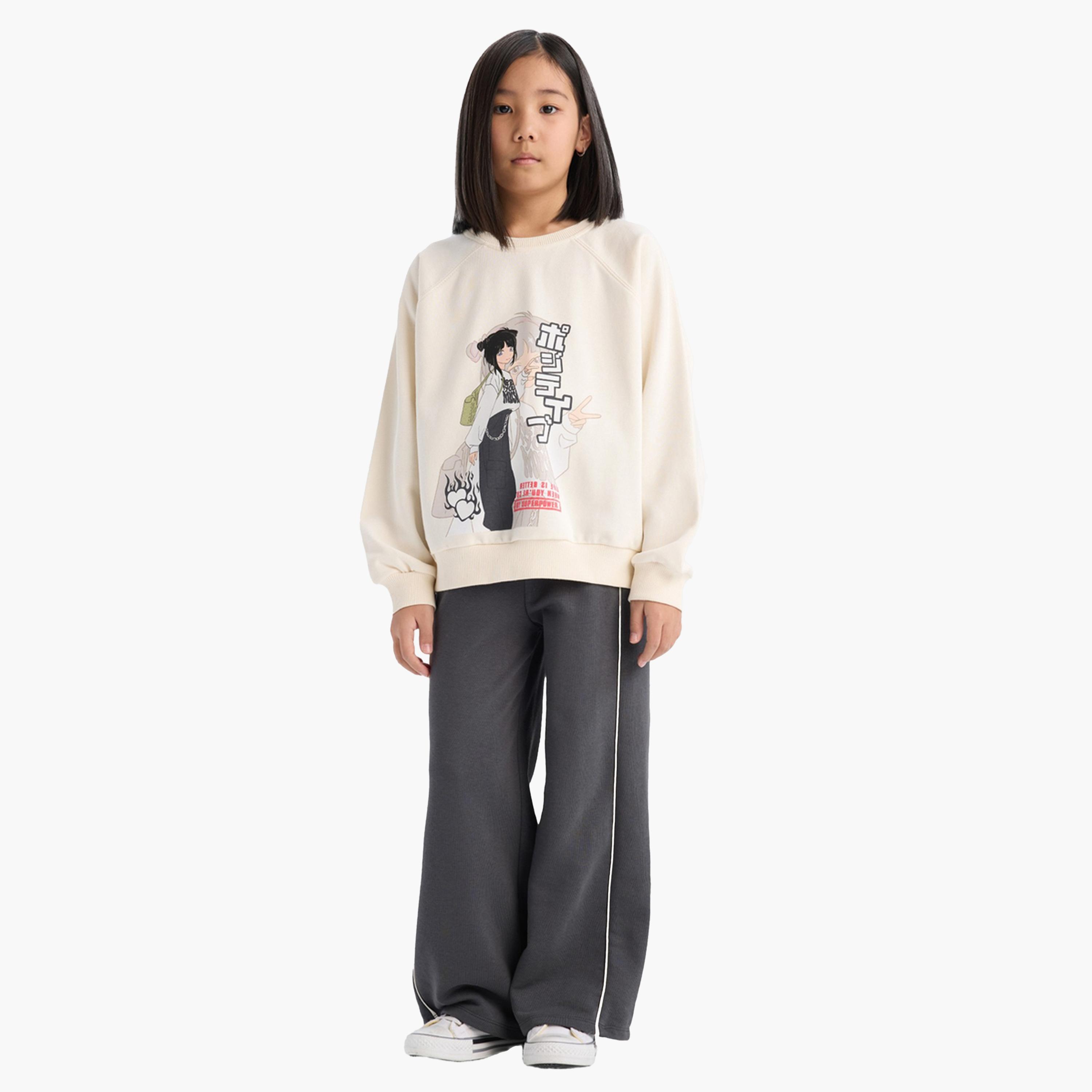 ديفاكتو × ستايلي-  بنطال رياضي أسود مخطط جانبي للأطفال-girls-clothing-bottoms-trousers-image-4