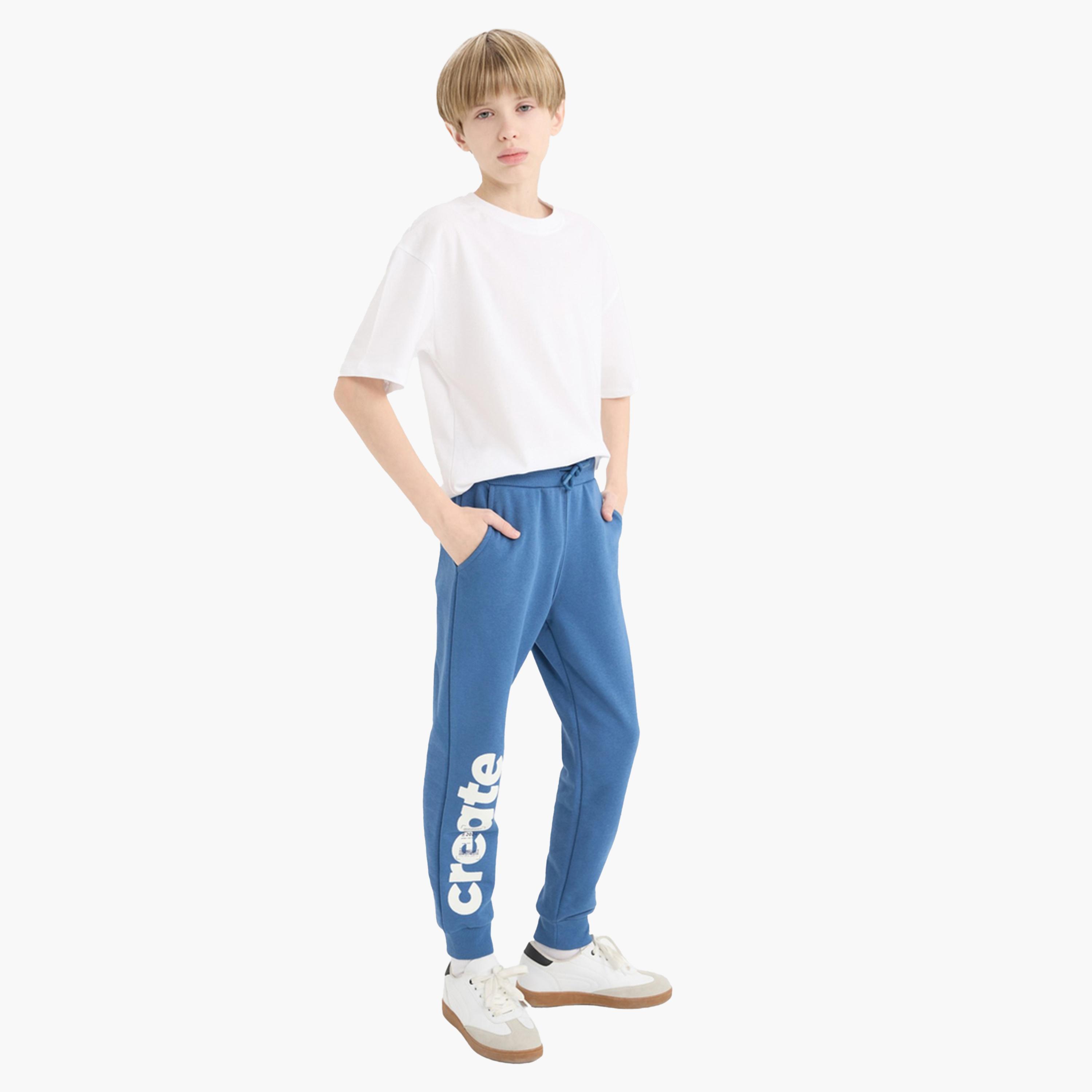 DeFacto X Styli Kids Blue Printed Jogger Pants-boys-clothing-bottoms-joggersandtrackpants-image-1