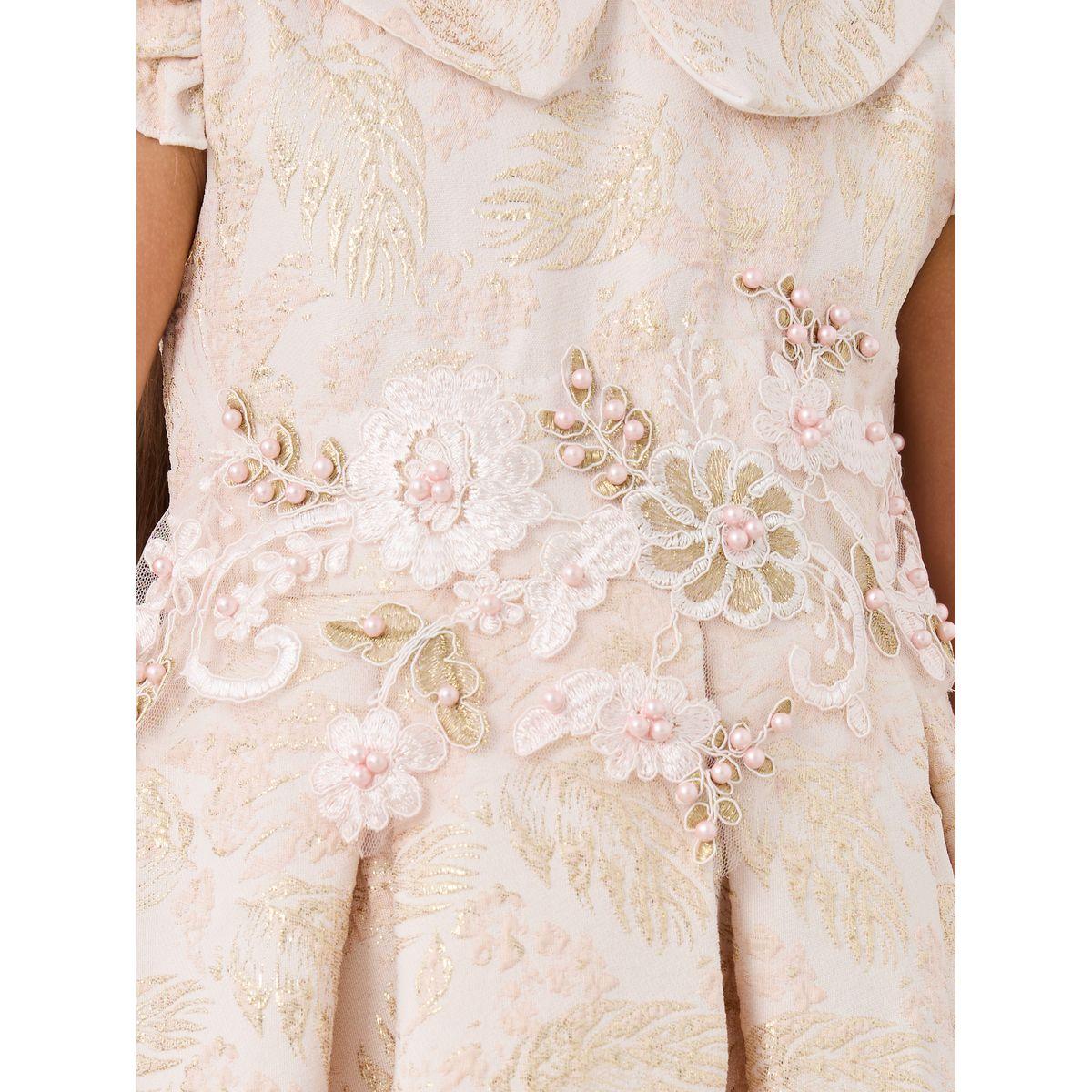Styli Jaquard Lace Detail Embellished Pleated Dress-girls-clothing-dressesandjumpsuits-image-4
