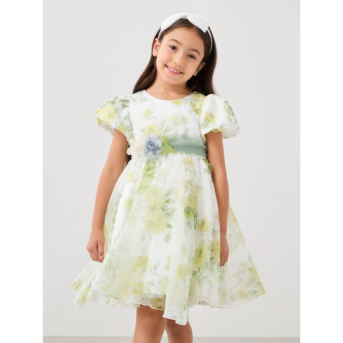 Styli Printed Organza Puff Sleeve Dress-girls-clothing-dressesandjumpsuits-image-2