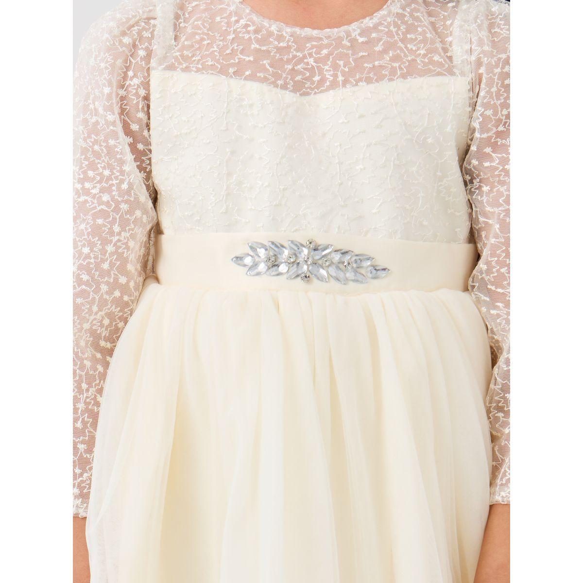 فستان منمق بتفاصيل دانتيل مع حافة واسعة-girls-clothing-dressesandjumpsuits-image-3