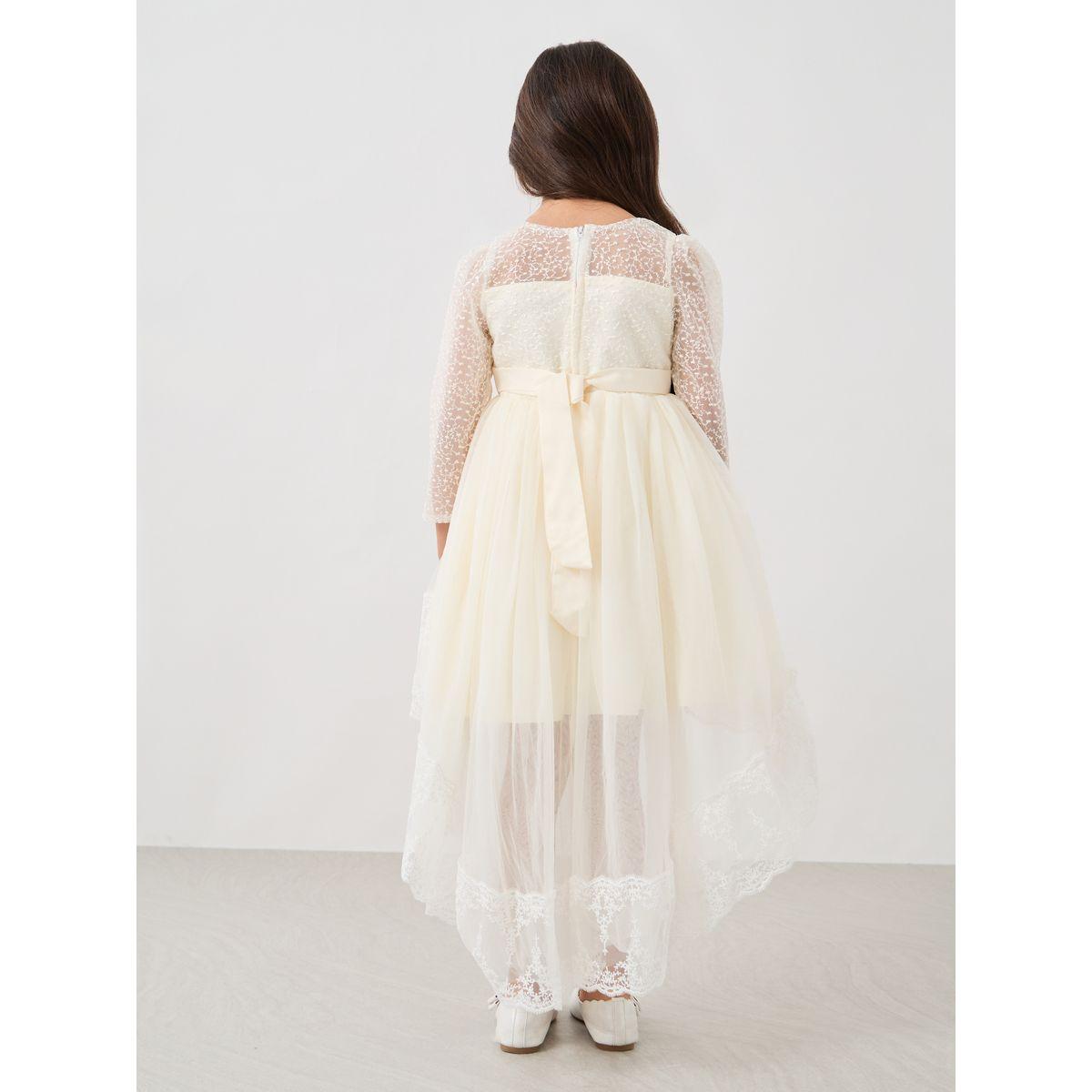 فستان منمق بتفاصيل دانتيل مع حافة واسعة-girls-clothing-dressesandjumpsuits-image-4